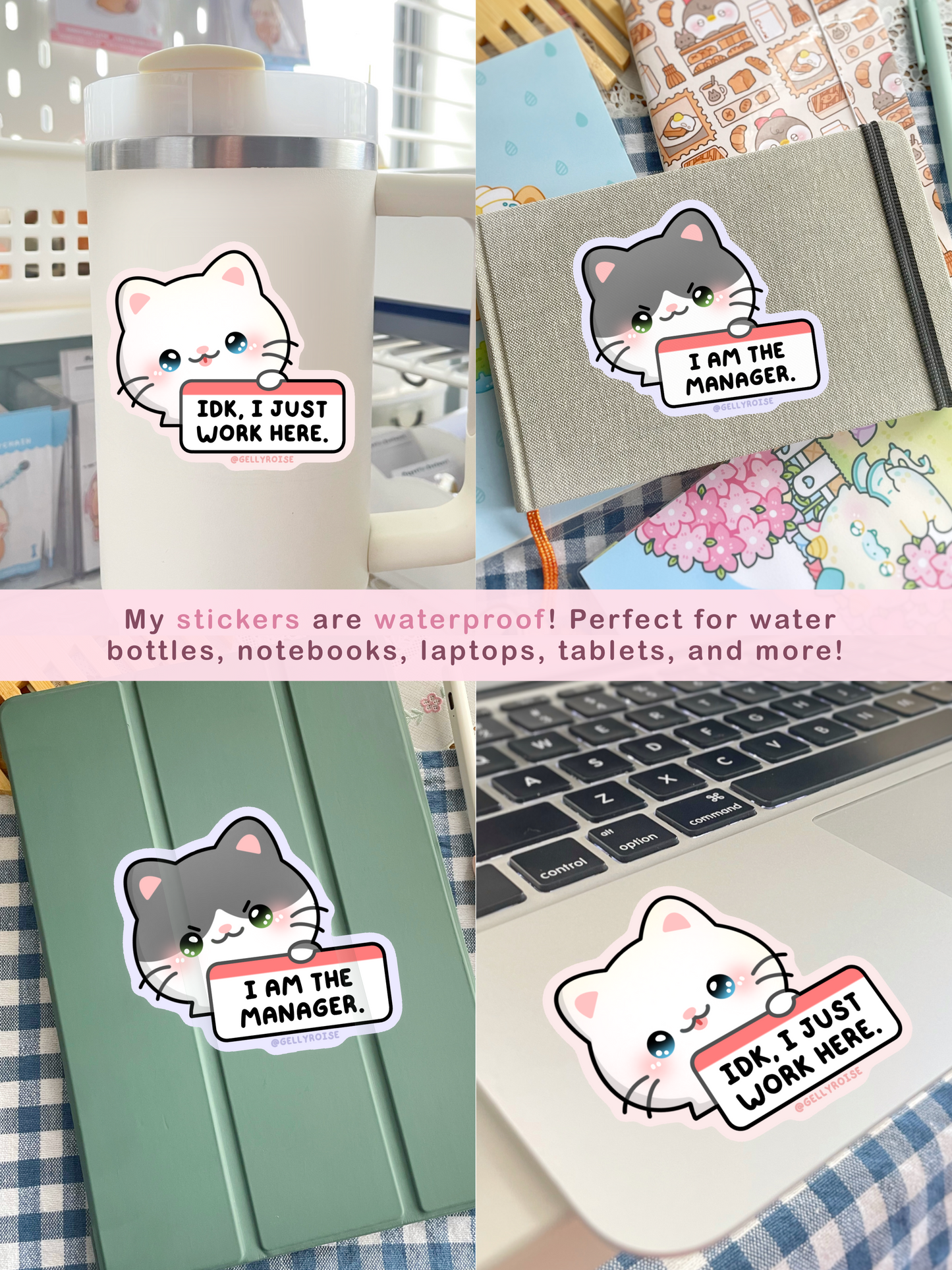 NEW Employee Cats Waterproof Stickers