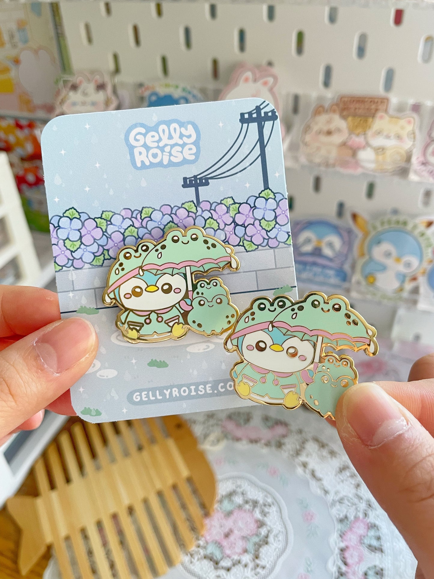 Rainy Day Penguin Enamel Pin