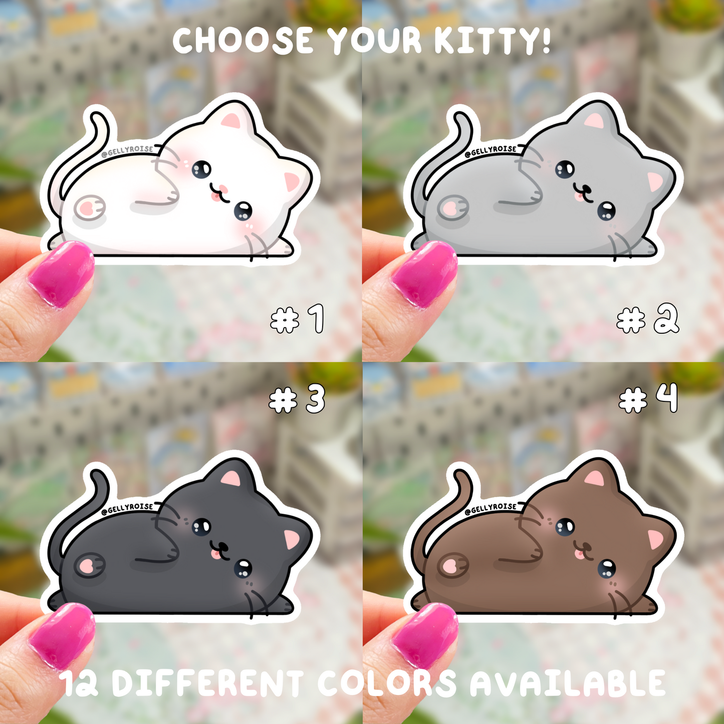 NEW 13 Cat Breed Waterproof Stickers
