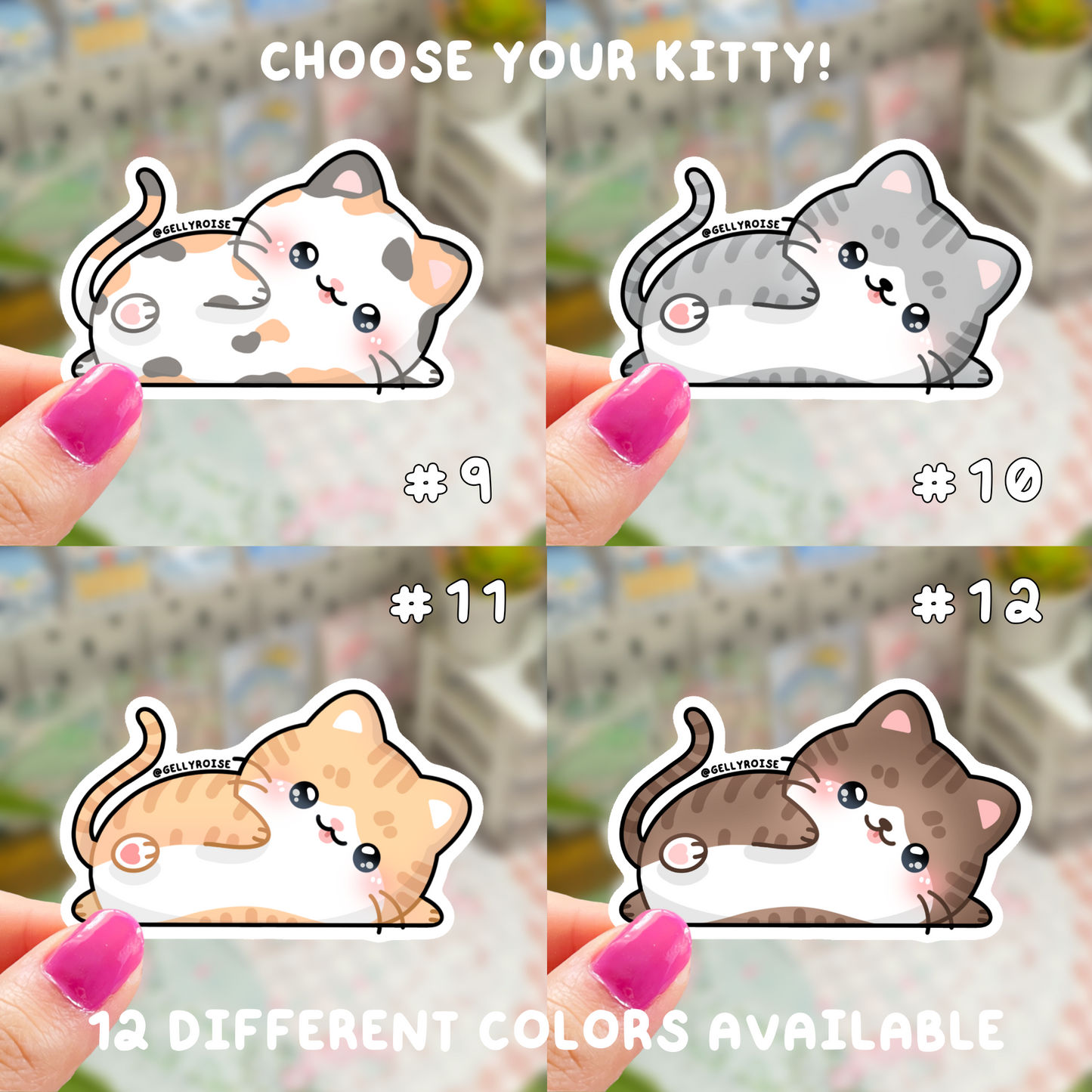 NEW 13 Cat Breed Waterproof Stickers