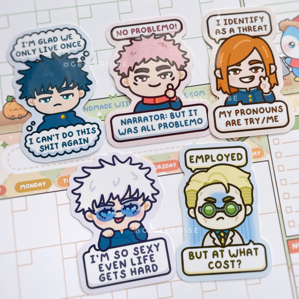 Chibi Sorcerers Waterproof Stickers
