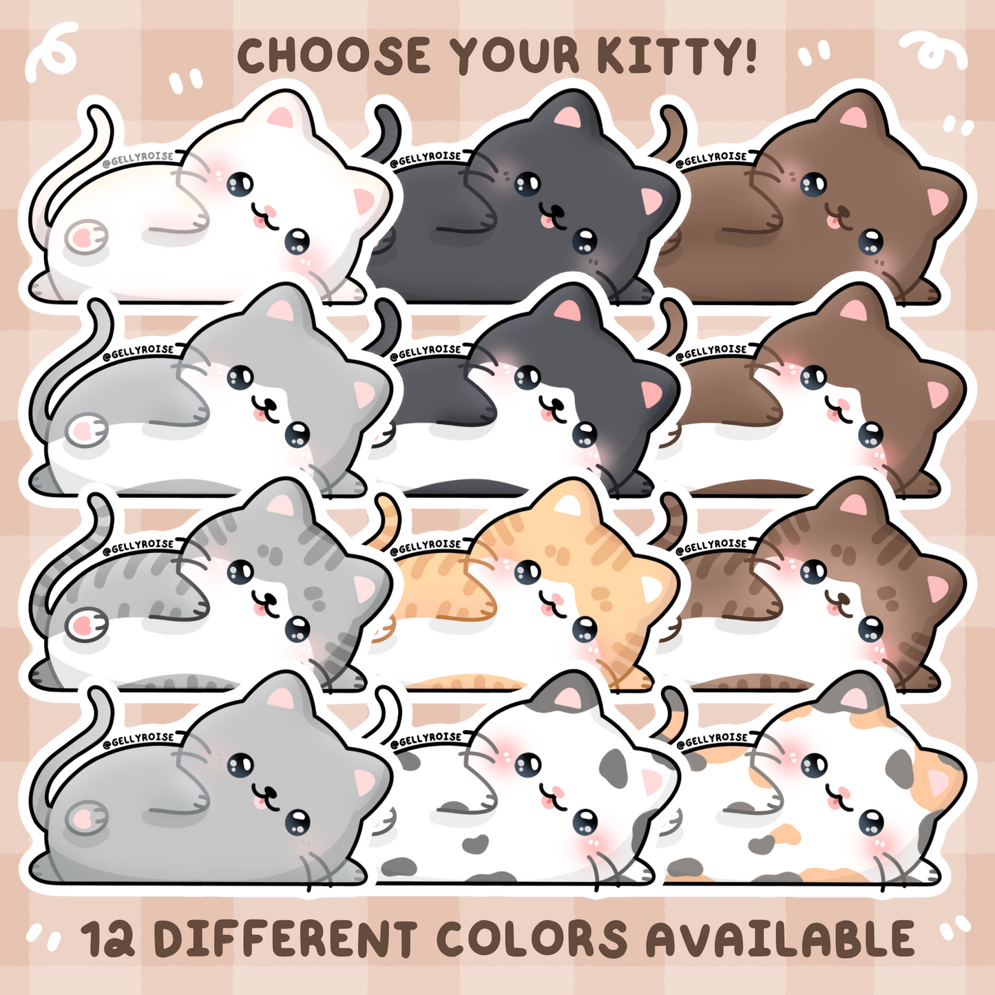 NEW 13 Cat Breed Waterproof Stickers