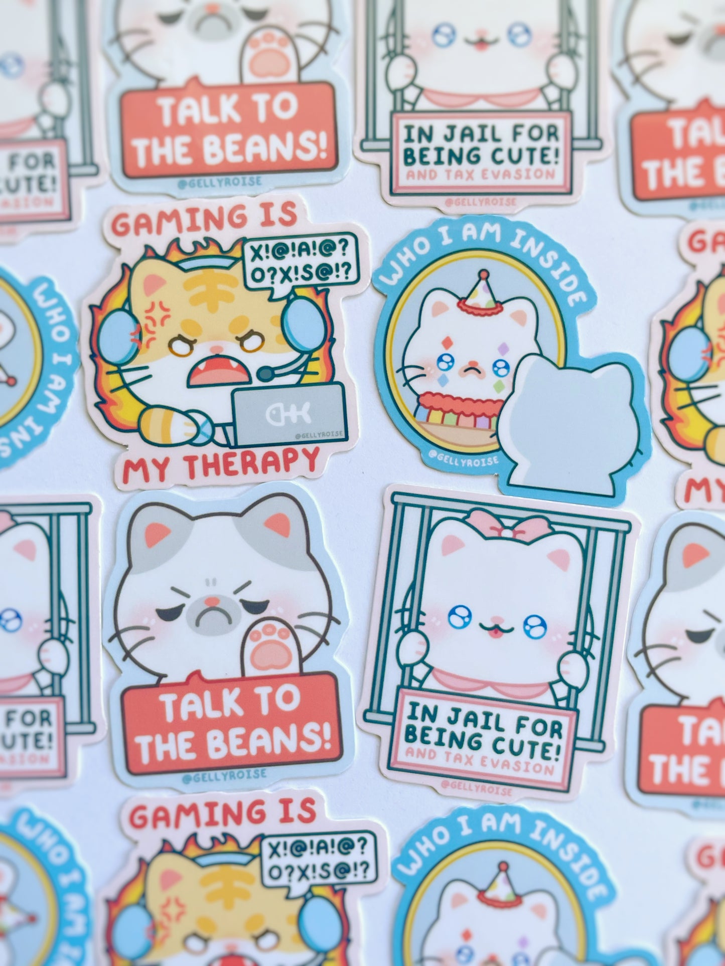 Silly Cat Waterproof Stickers