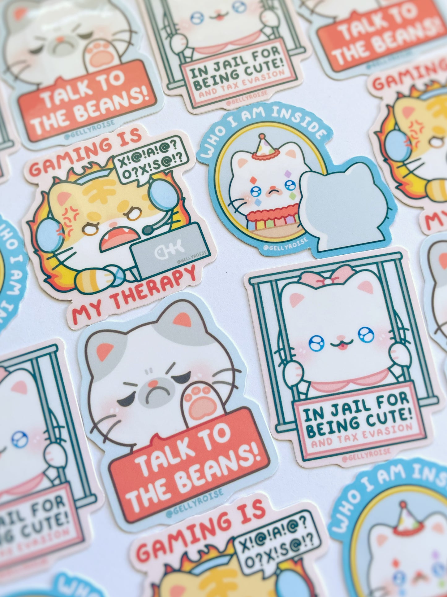 Silly Cat Waterproof Stickers