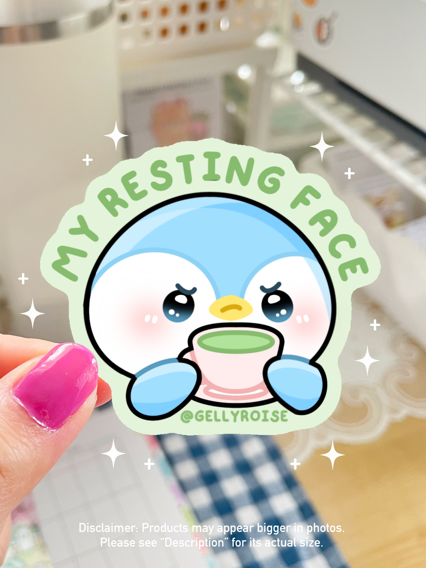 NEW Resting Face Penguin Waterproof Sticker