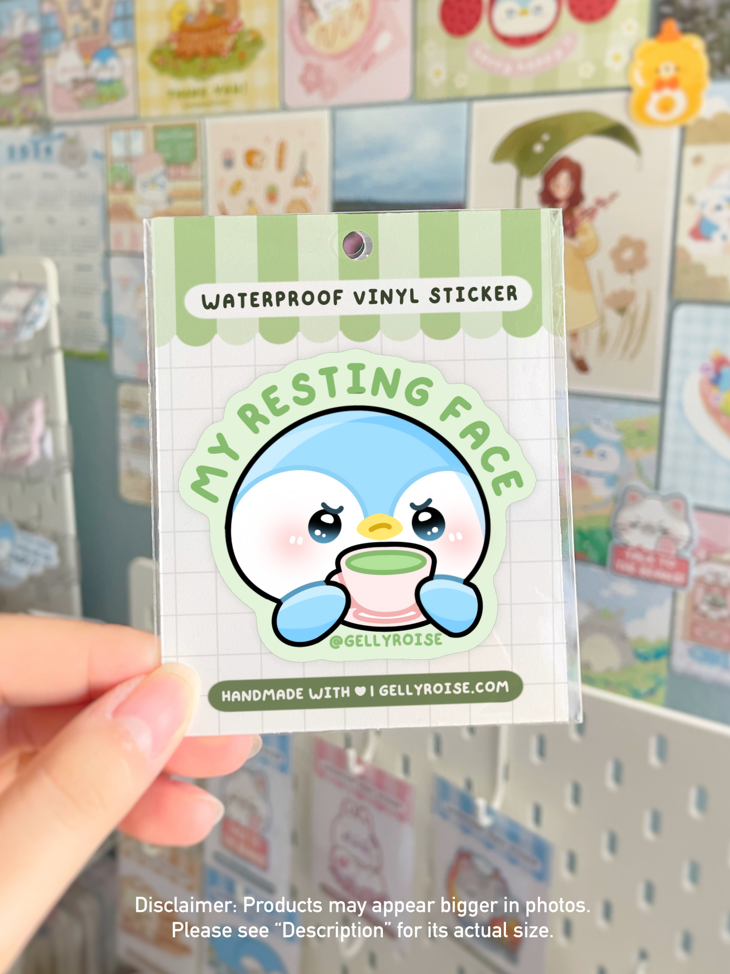 NEW Resting Face Penguin Waterproof Sticker