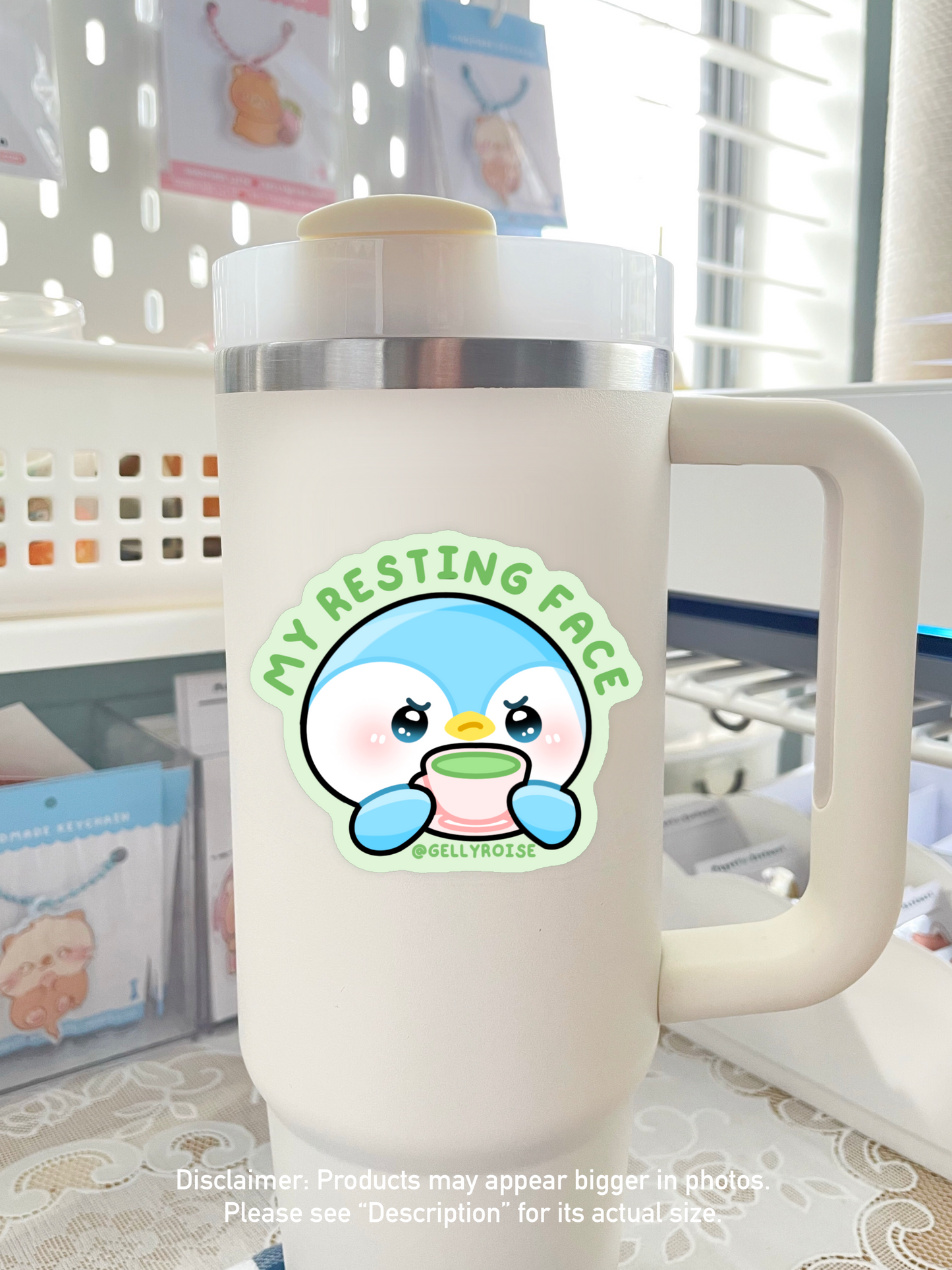NEW Resting Face Penguin Waterproof Sticker