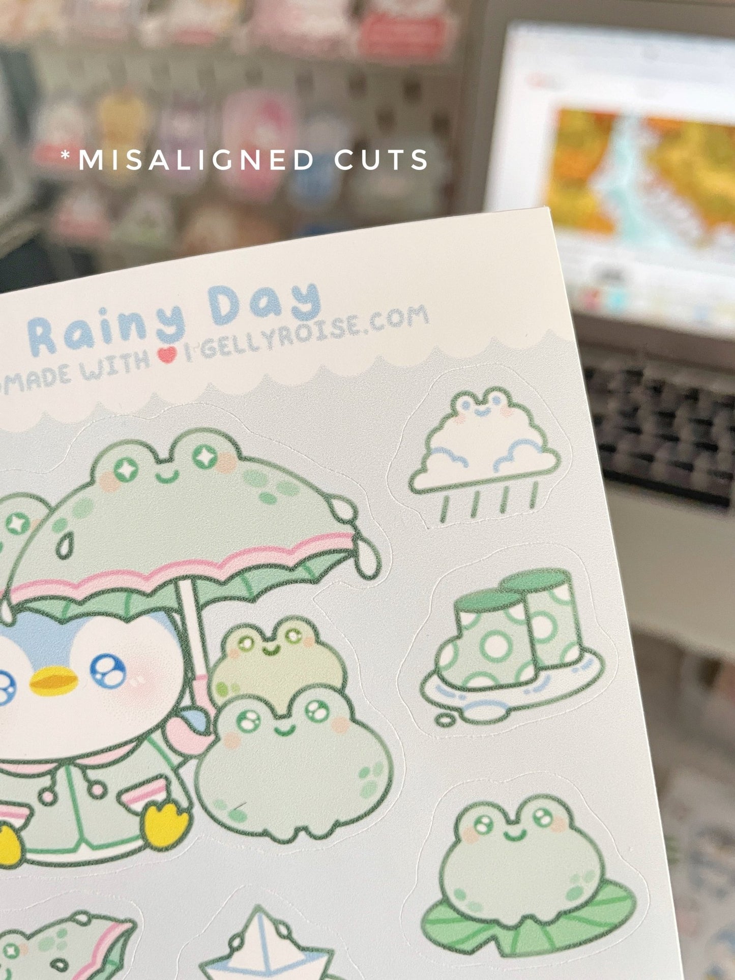 B - grade Rainy Day Penguin Sticker Sheet - Gelly Roise