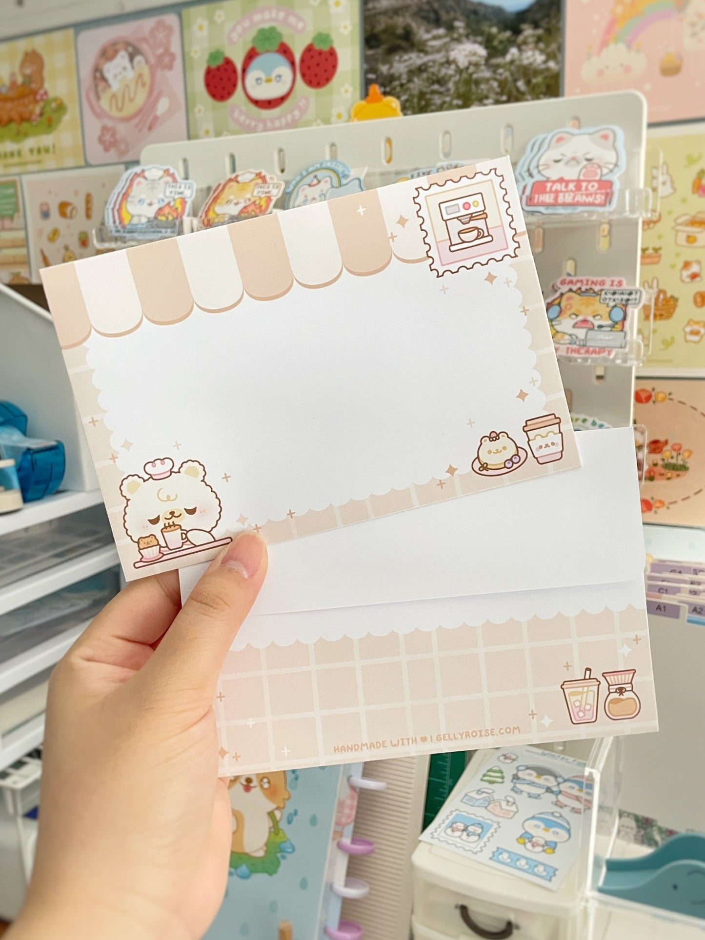 NEW Bear Cafe Handmade Stationery Set - Gelly Roise