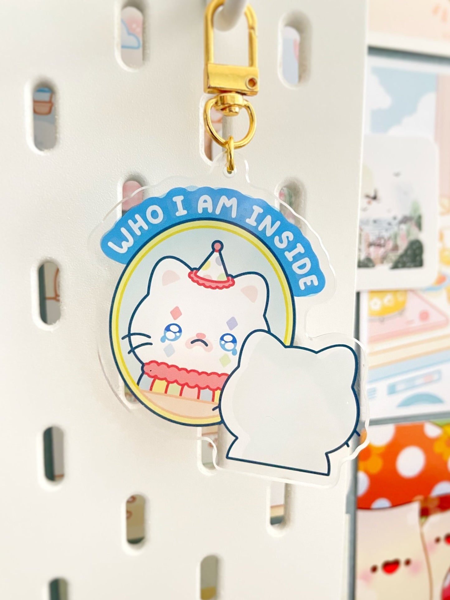 NEW Clown Cat Keychain - Gelly Roise