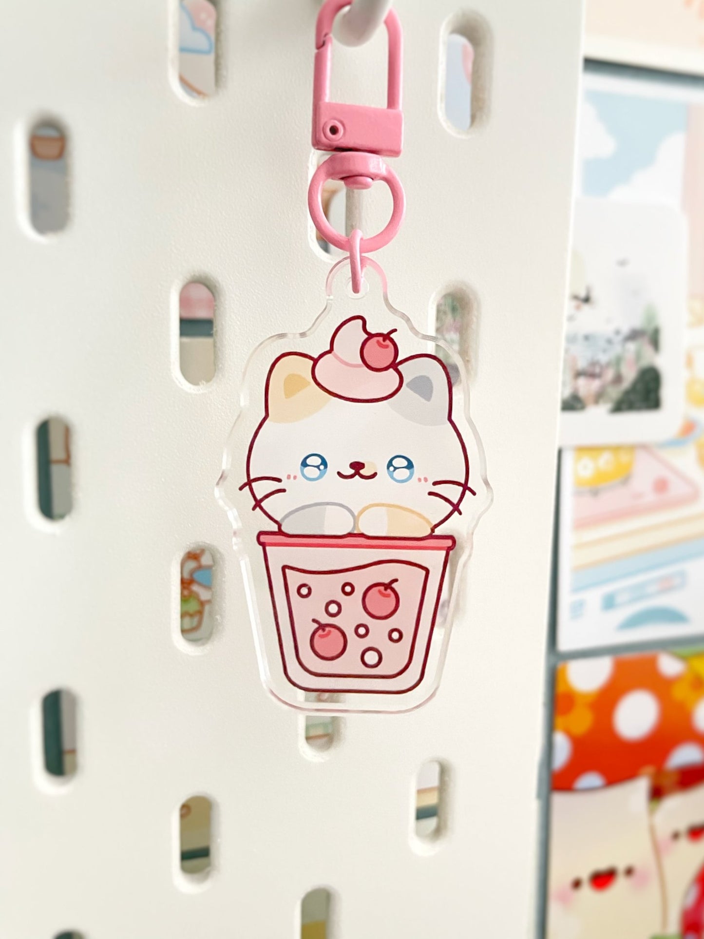 NEW Fox and Cat Fruit Drinks Keychains - Gelly Roise