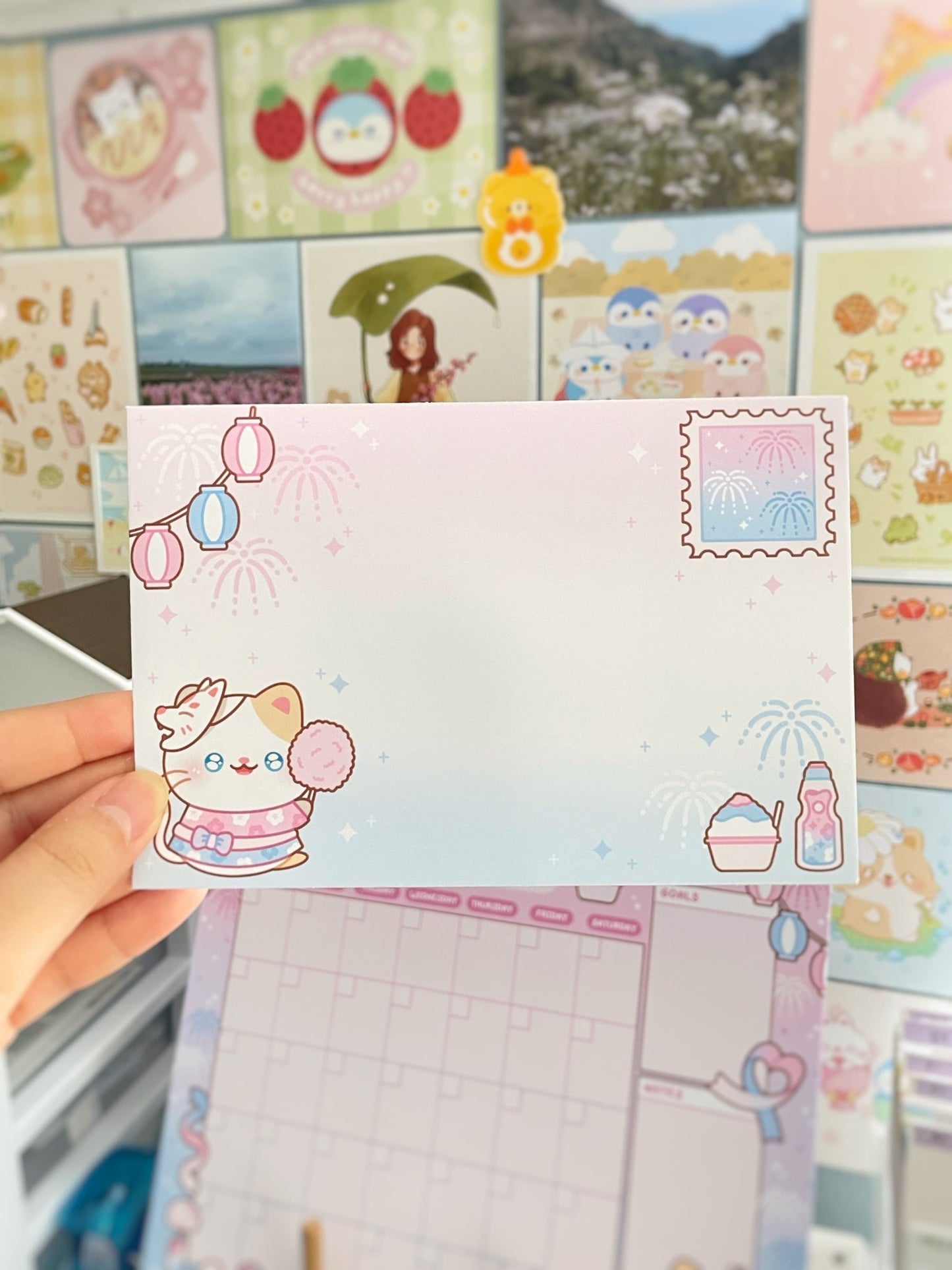 NEW Japan Festival Cat Handmade Stationery Set - Gelly Roise