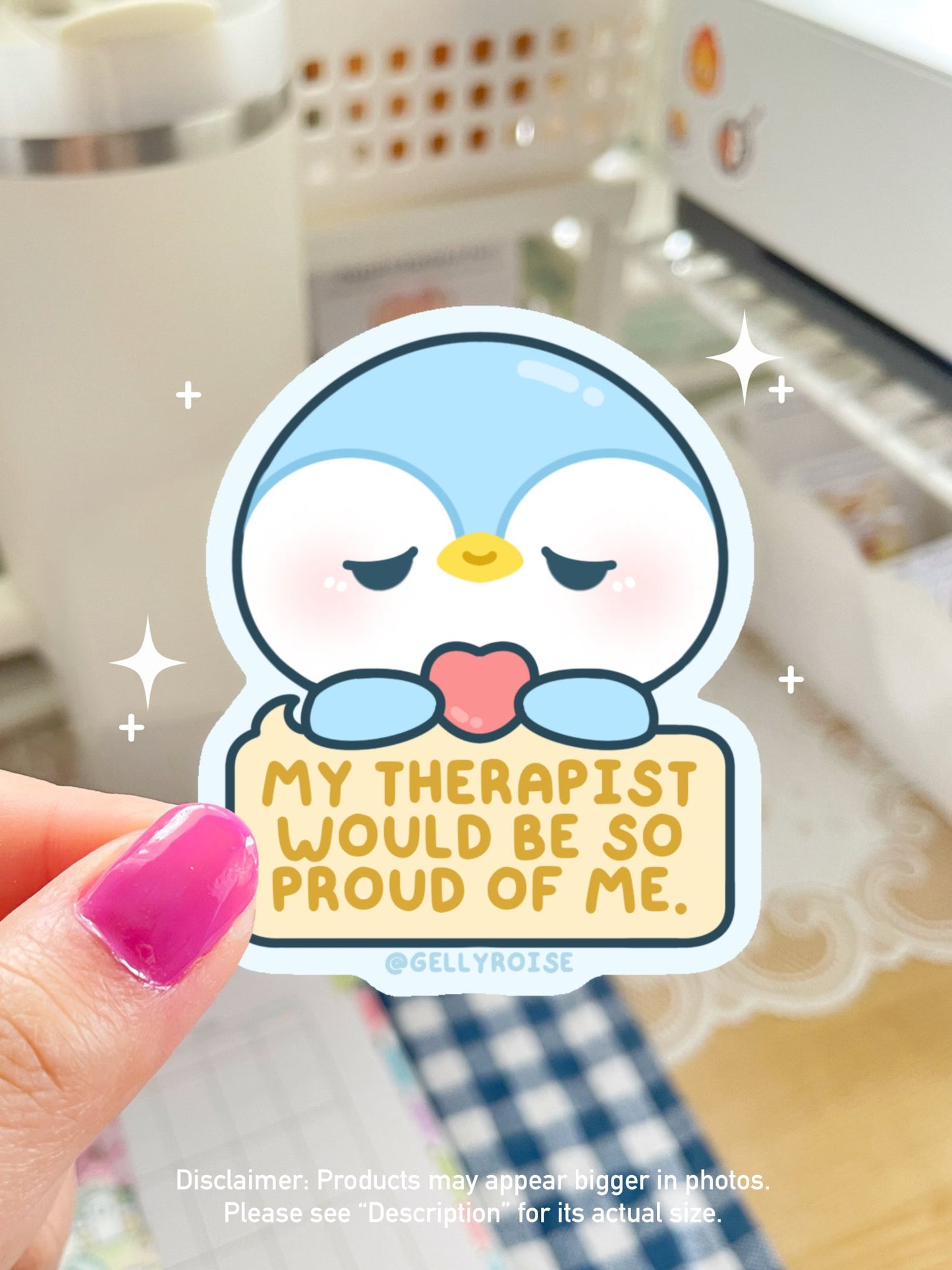 NEW My Therapist Would Be So Proud of Me Waterproof Sticker - Gelly Roise