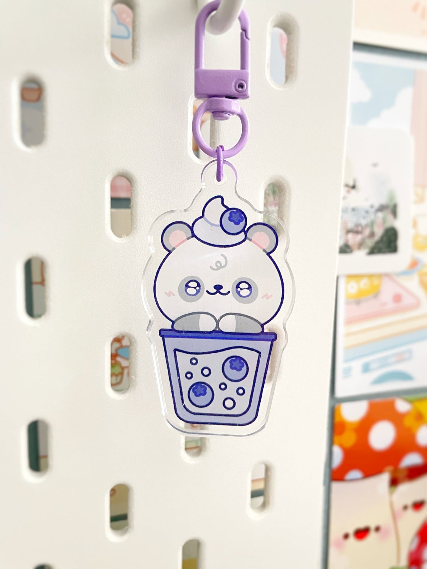 NEW Panda or Frog Fruit Drinks Keychains - Gelly Roise