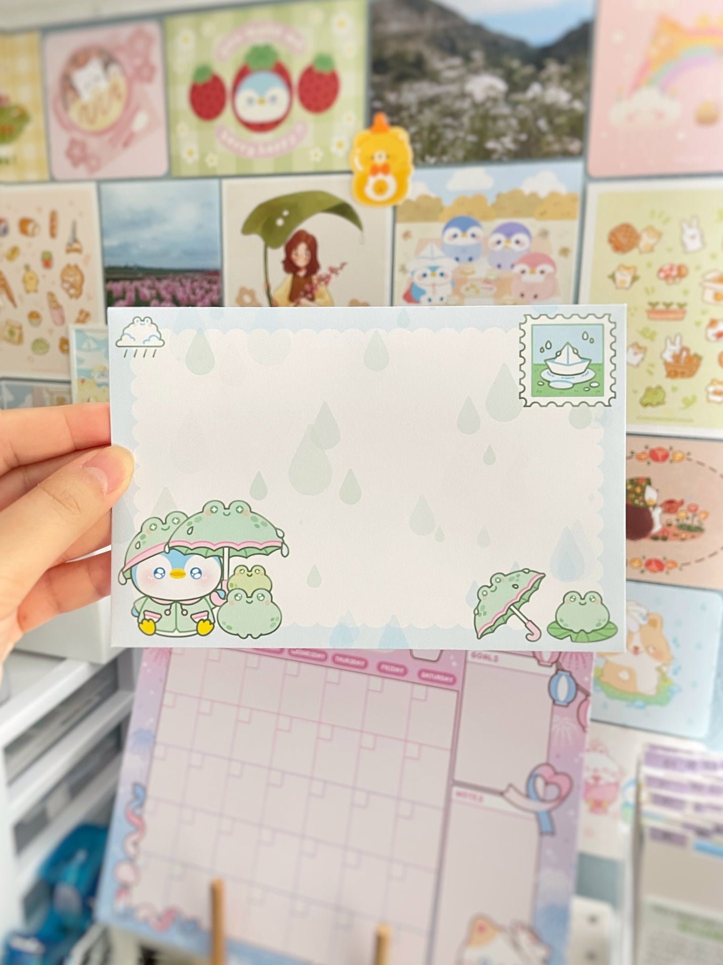 NEW Rainy Day Penguin Stationery Set - Gelly Roise