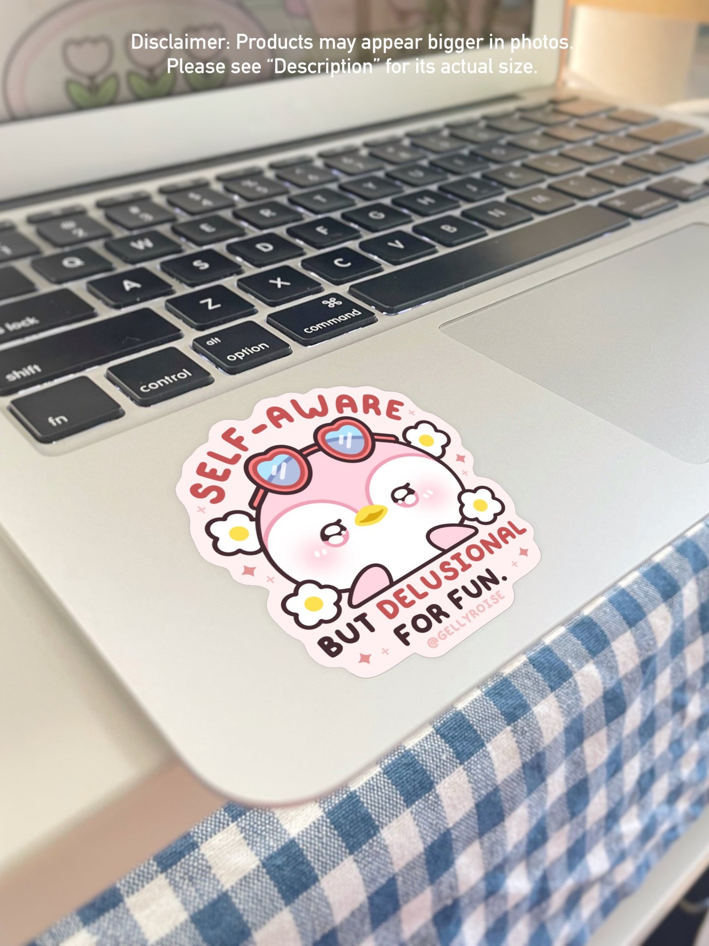 NEW Self - aware but Delusional for Fun Waterproof Sticker - Gelly Roise