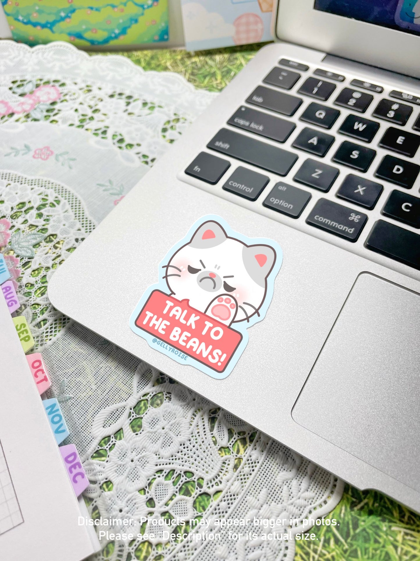 NEW Talk To The Beans/Paw Sassy Cat Waterproof Sticker - Gelly Roise