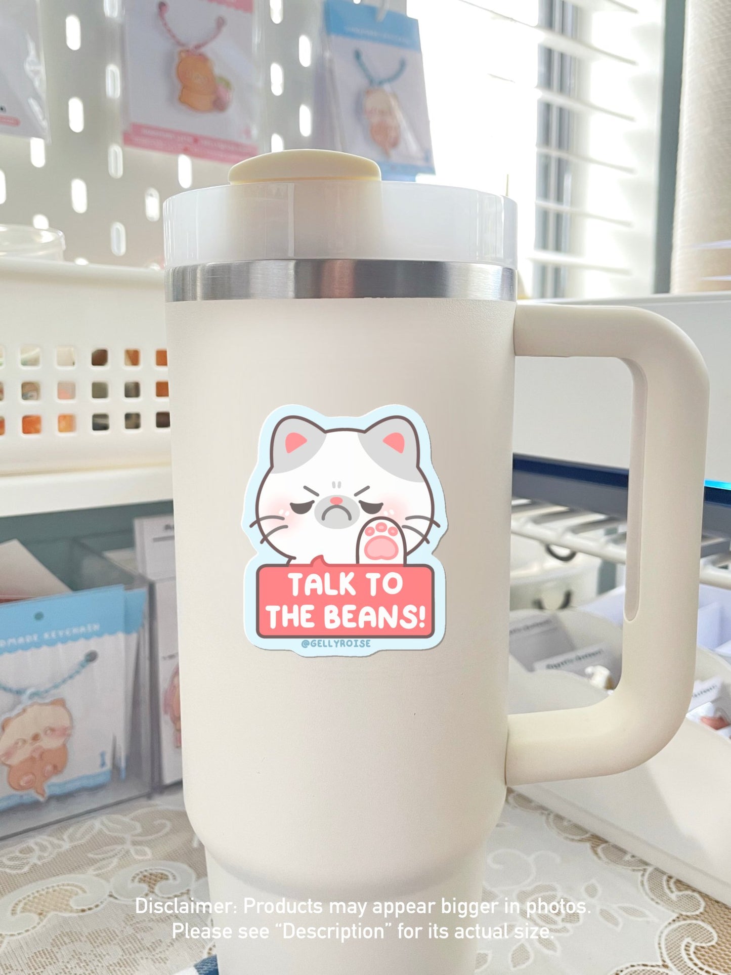 NEW Talk To The Beans/Paw Sassy Cat Waterproof Sticker - Gelly Roise