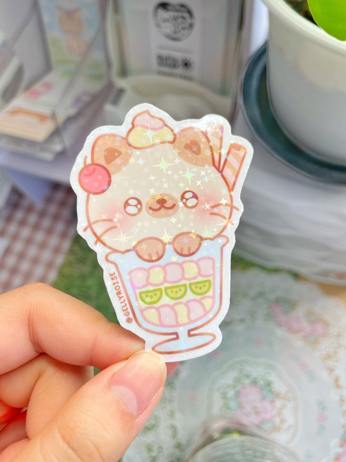 Kitty x Parfait Waterproof Sticker - Gelly Roise