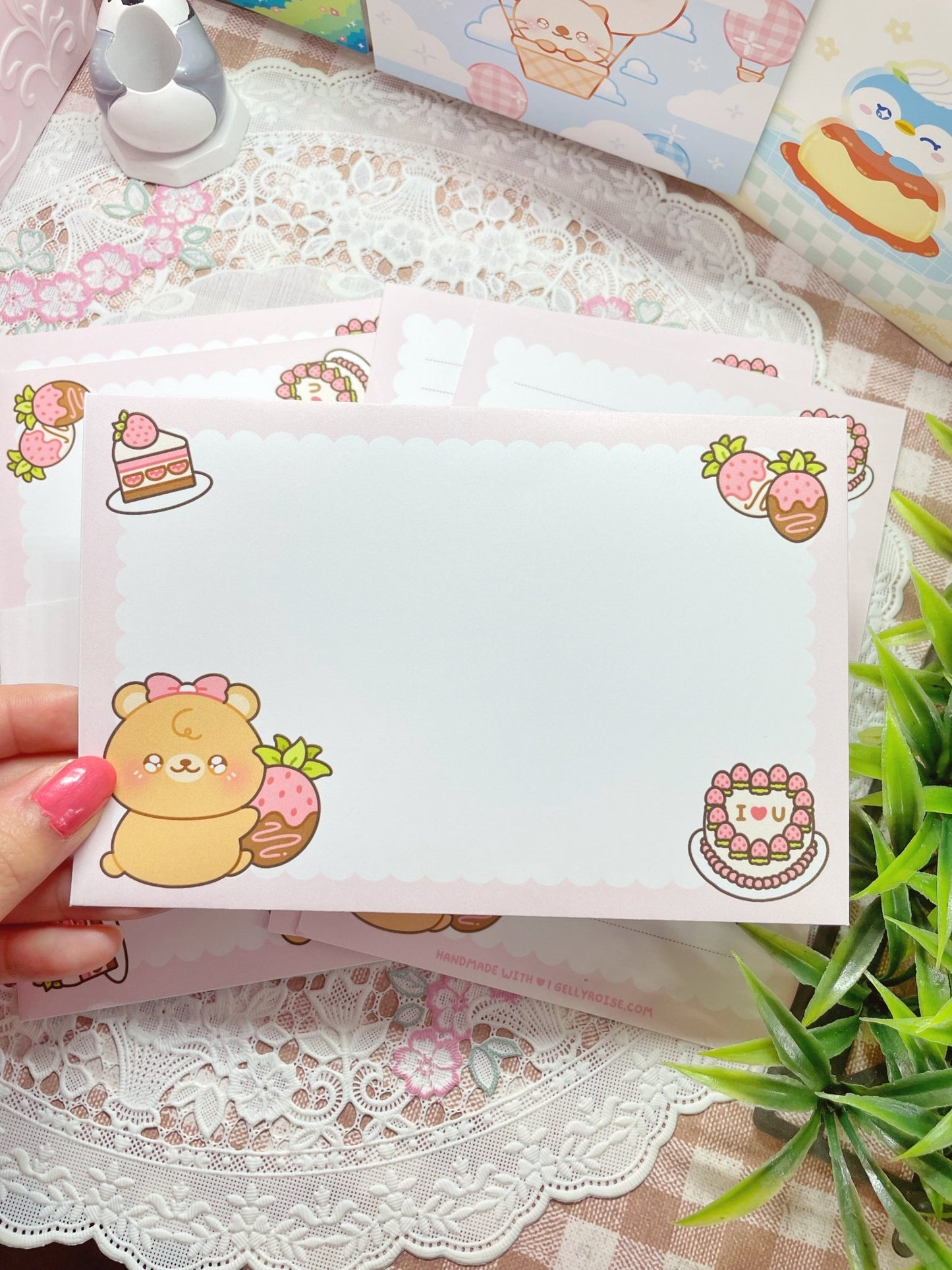 NEW Beary Berry Cute Stationery Set - Gelly Roise