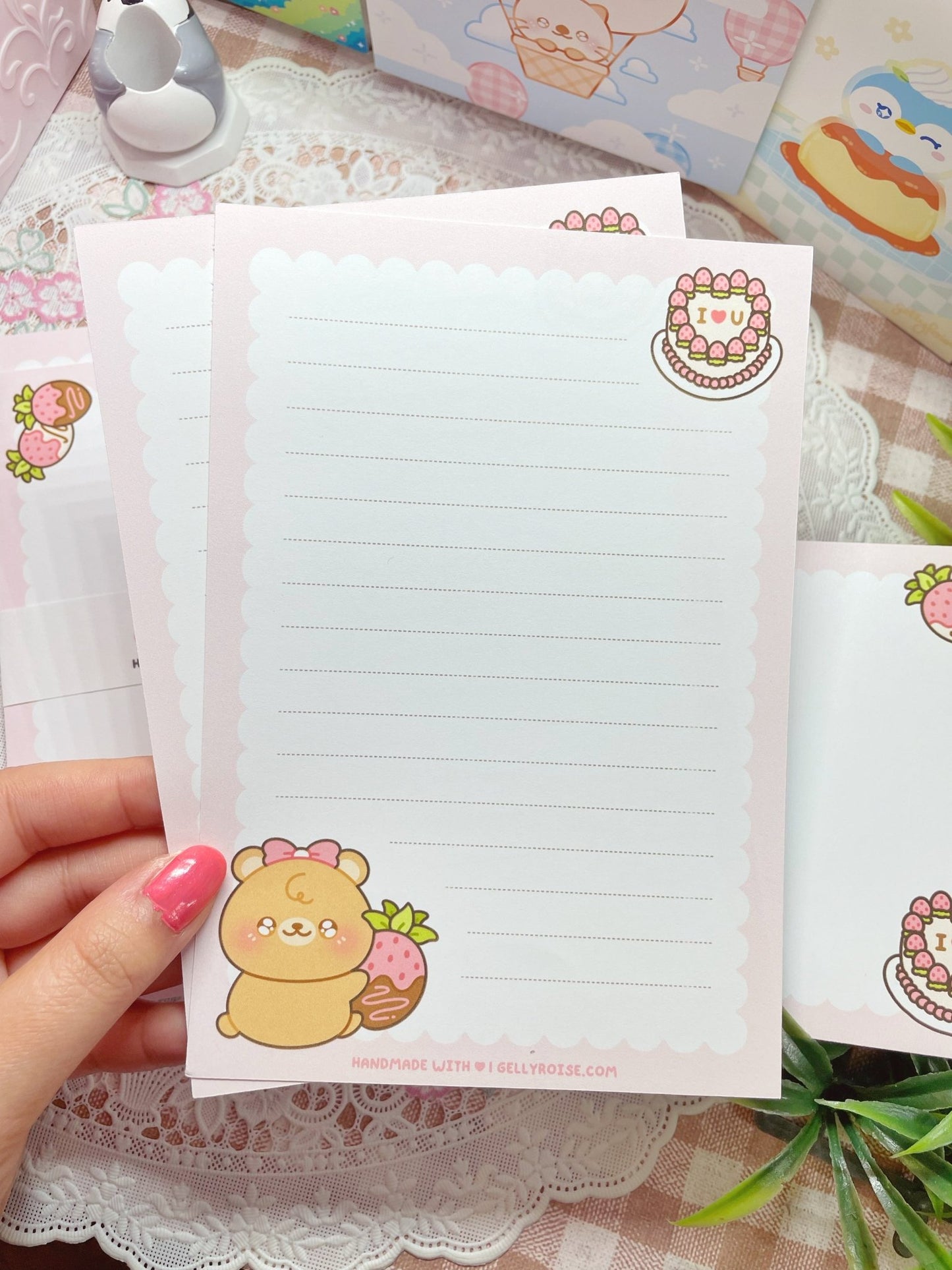 NEW Beary Berry Cute Stationery Set - Gelly Roise