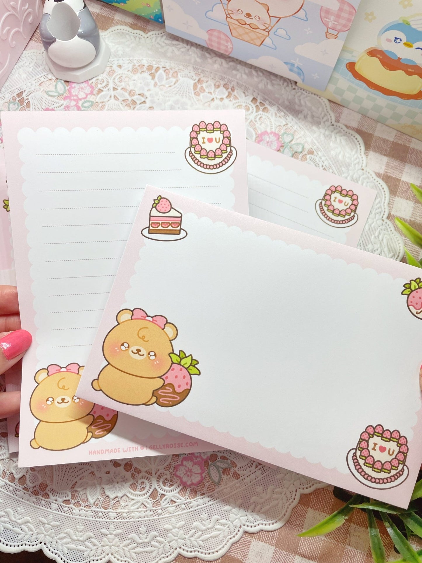 NEW Beary Berry Cute Stationery Set - Gelly Roise
