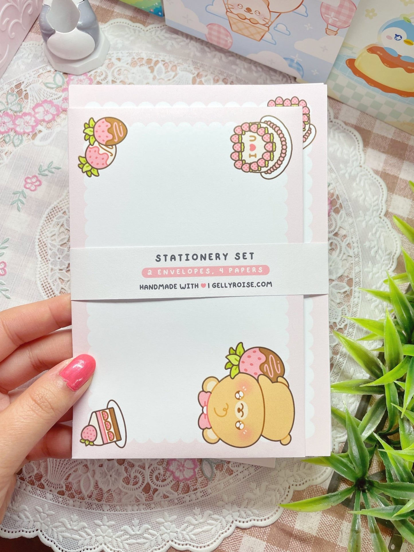 NEW Beary Berry Cute Stationery Set - Gelly Roise
