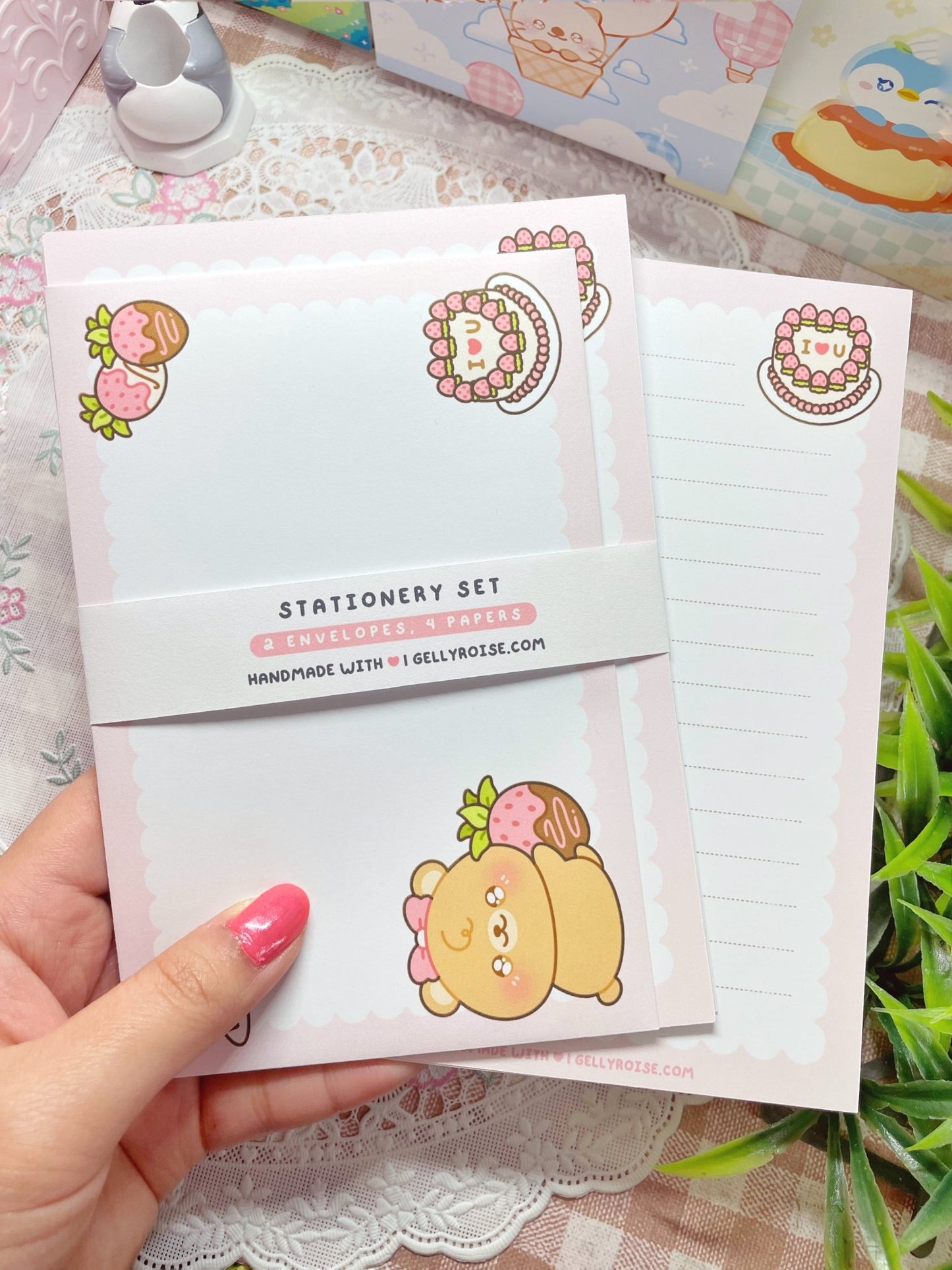 NEW Beary Berry Cute Stationery Set - Gelly Roise