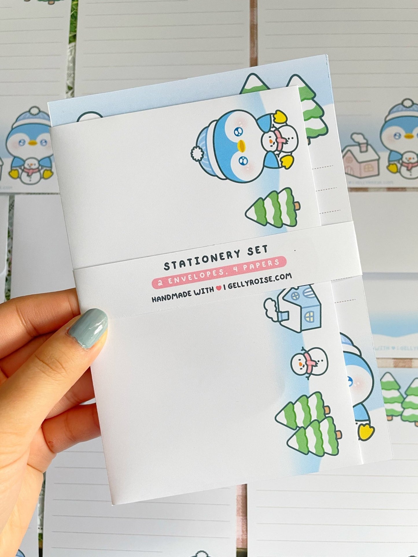 NEW Winter Penguin Stationery Set - Gelly Roise