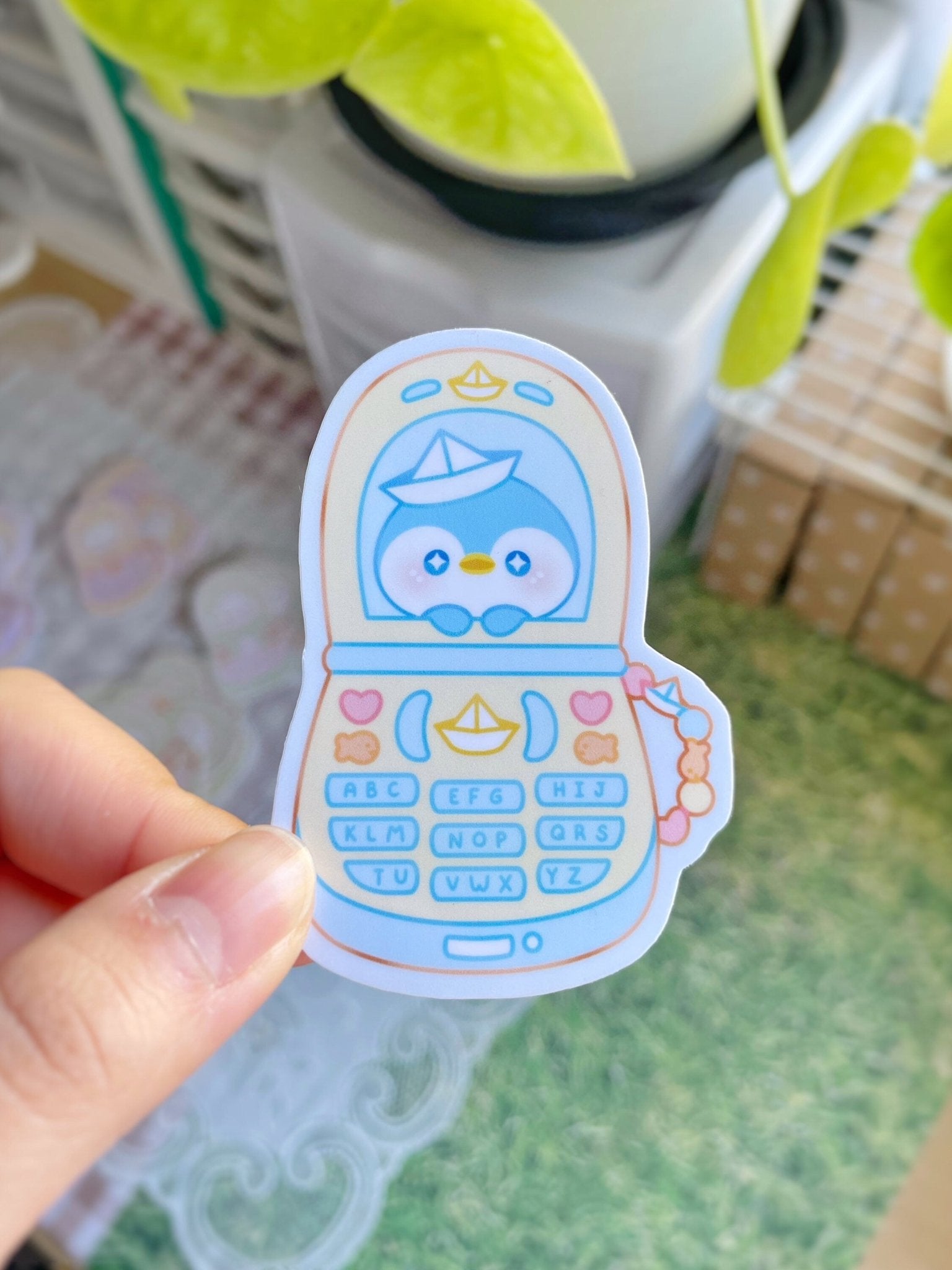 Penguin x Flip Phone Waterproof Sticker - Gelly Roise