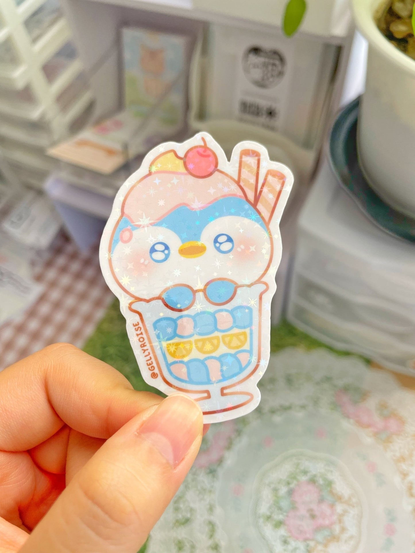 Penguin x Parfait Waterproof Sticker - Gelly Roise
