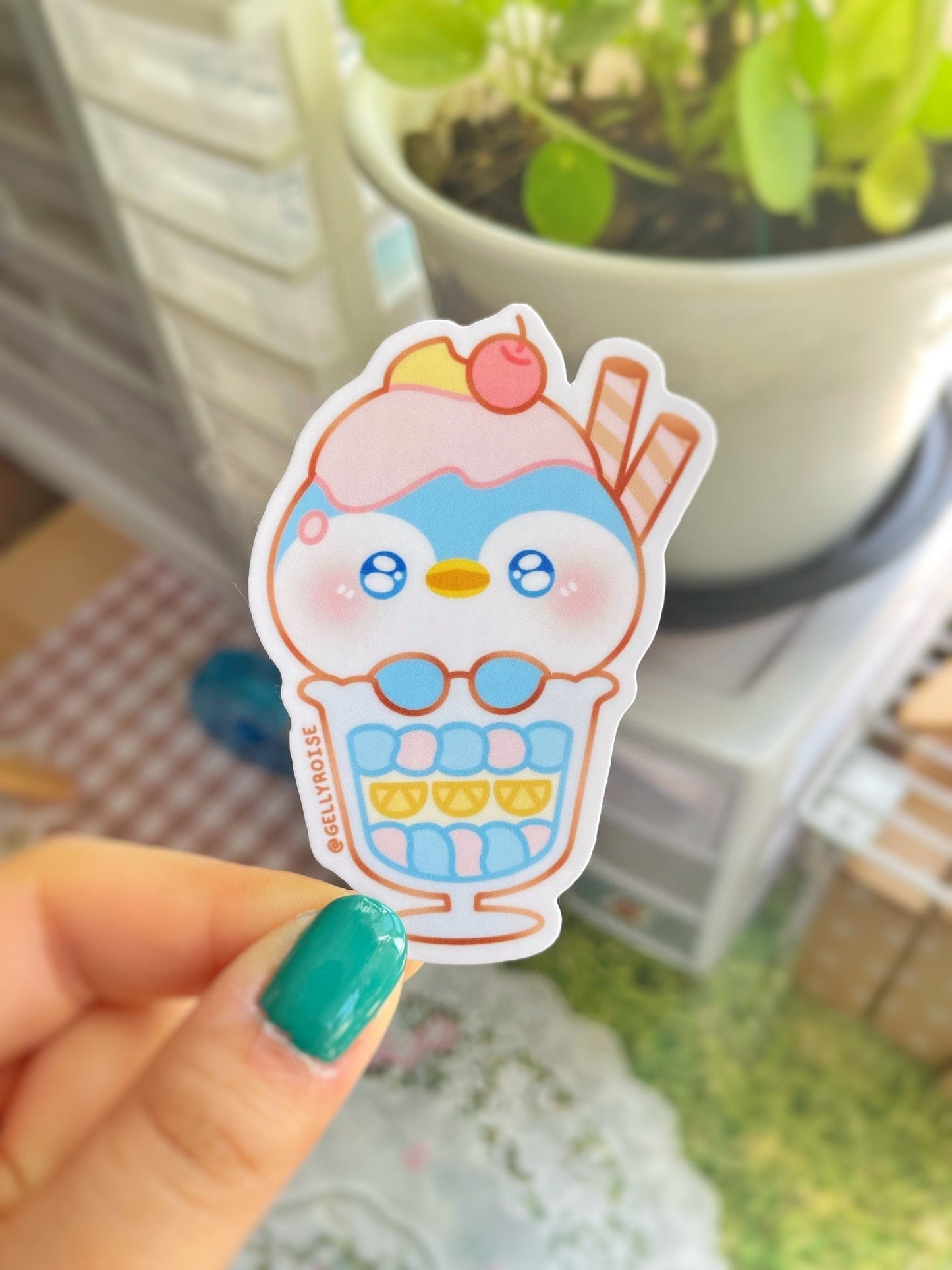Penguin x Parfait Waterproof Sticker - Gelly Roise