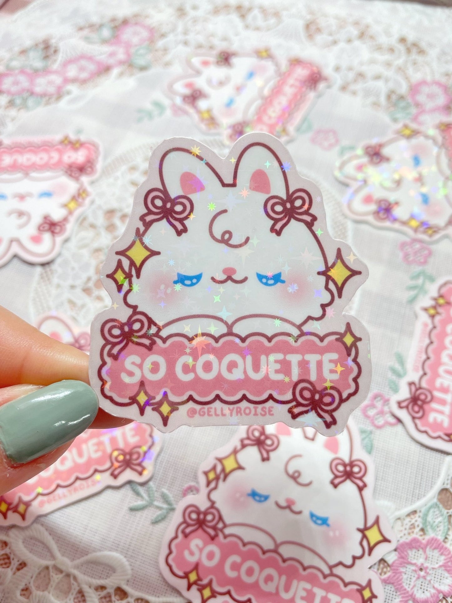 So Coquette Bunny Waterproof Sticker - Gelly Roise