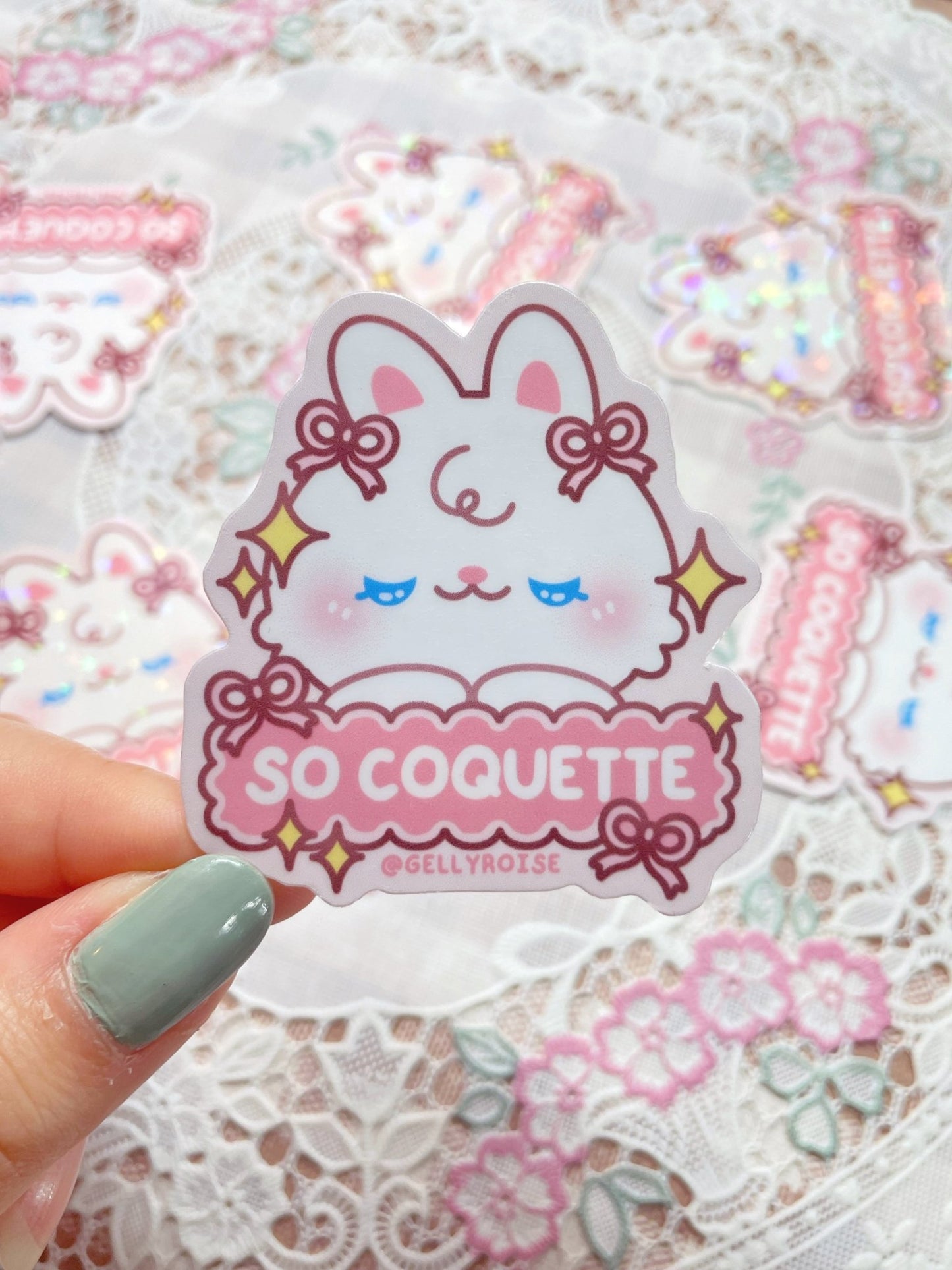 So Coquette Bunny Waterproof Sticker - Gelly Roise