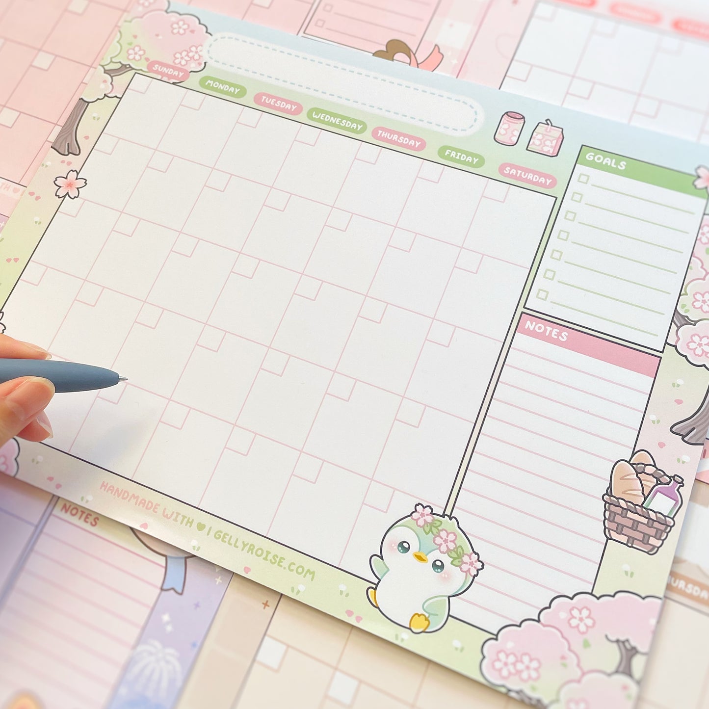 Spring Picnic Penguin Desk Calendar