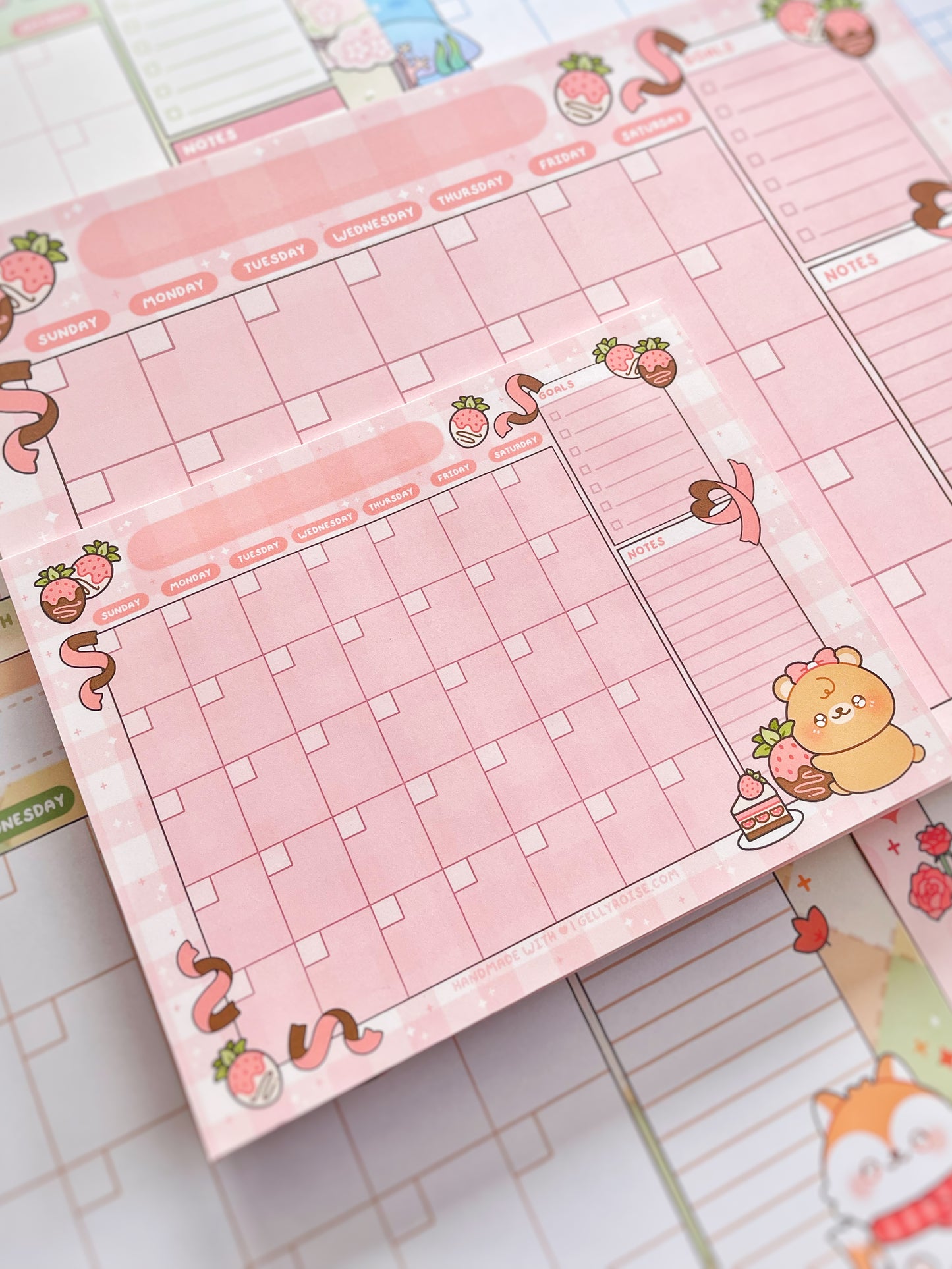 Strawberry Bear Desk Calendar