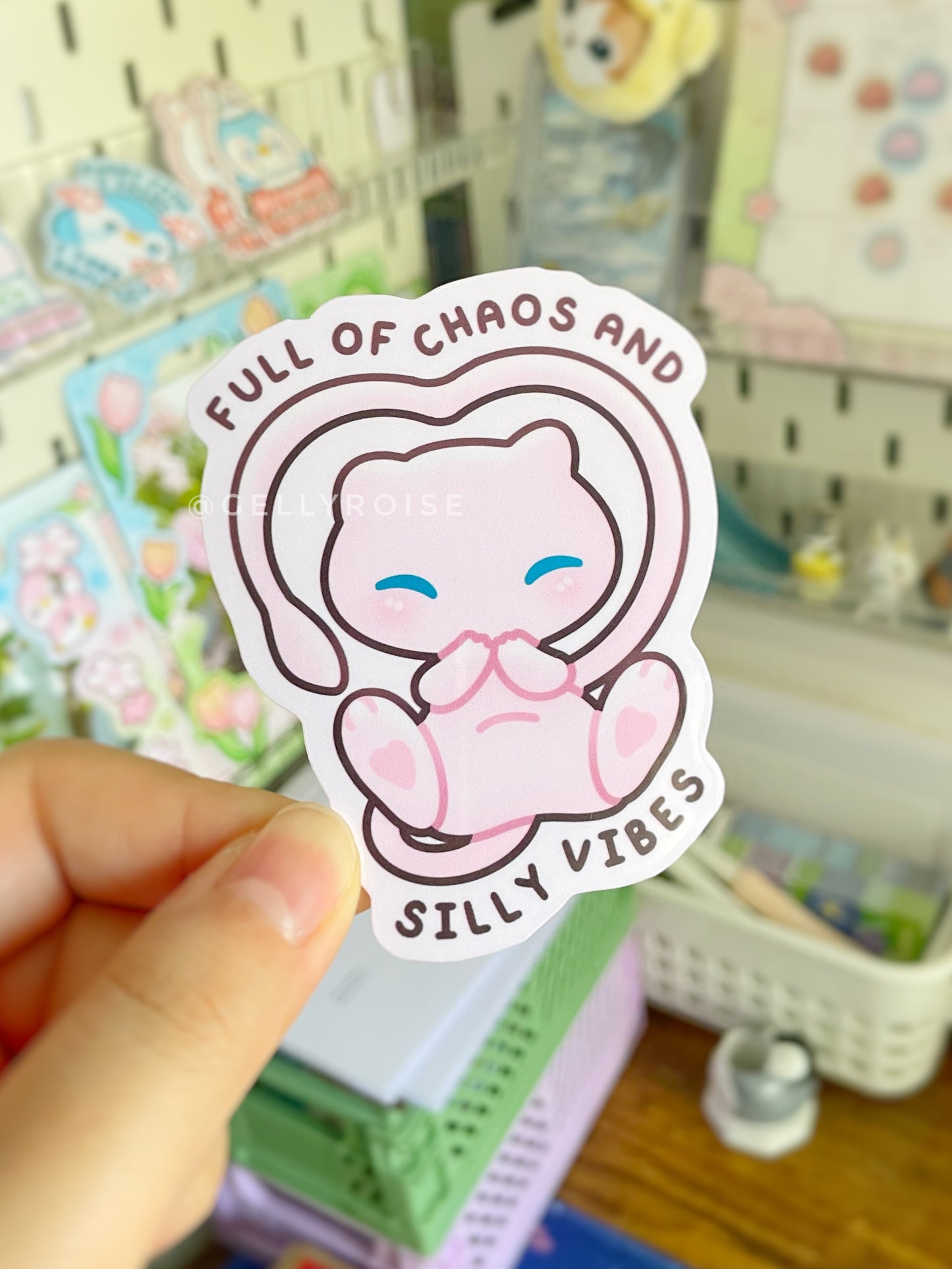 Mythical Pink Cat Waterproof Sticker