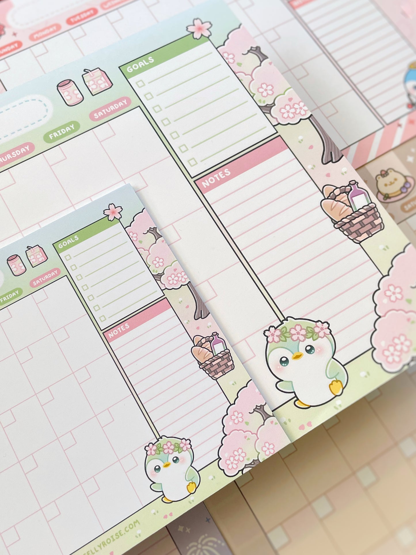 Spring Picnic Penguin Desk Calendar