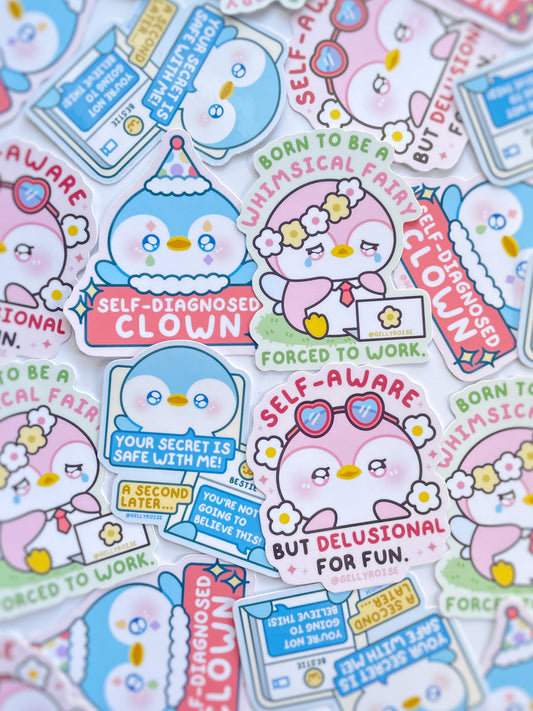 Silly Penguin Waterproof Stickers