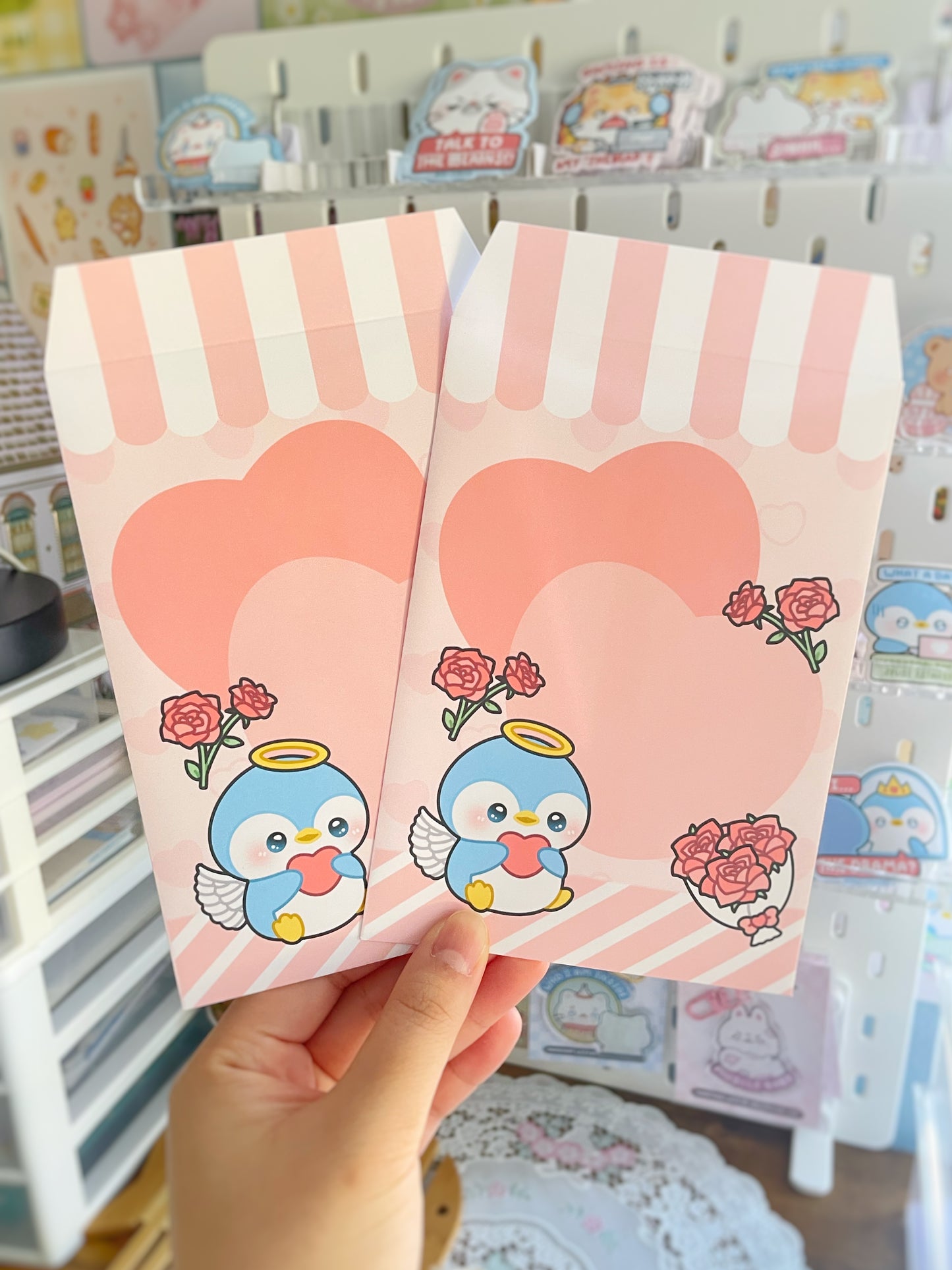 NEW Valentines Day Penguin Paper & Envelope