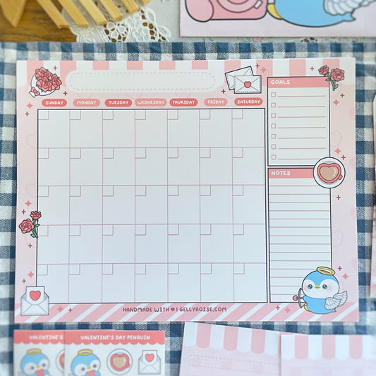 NEW Valentines Day Penguin Desk Planner