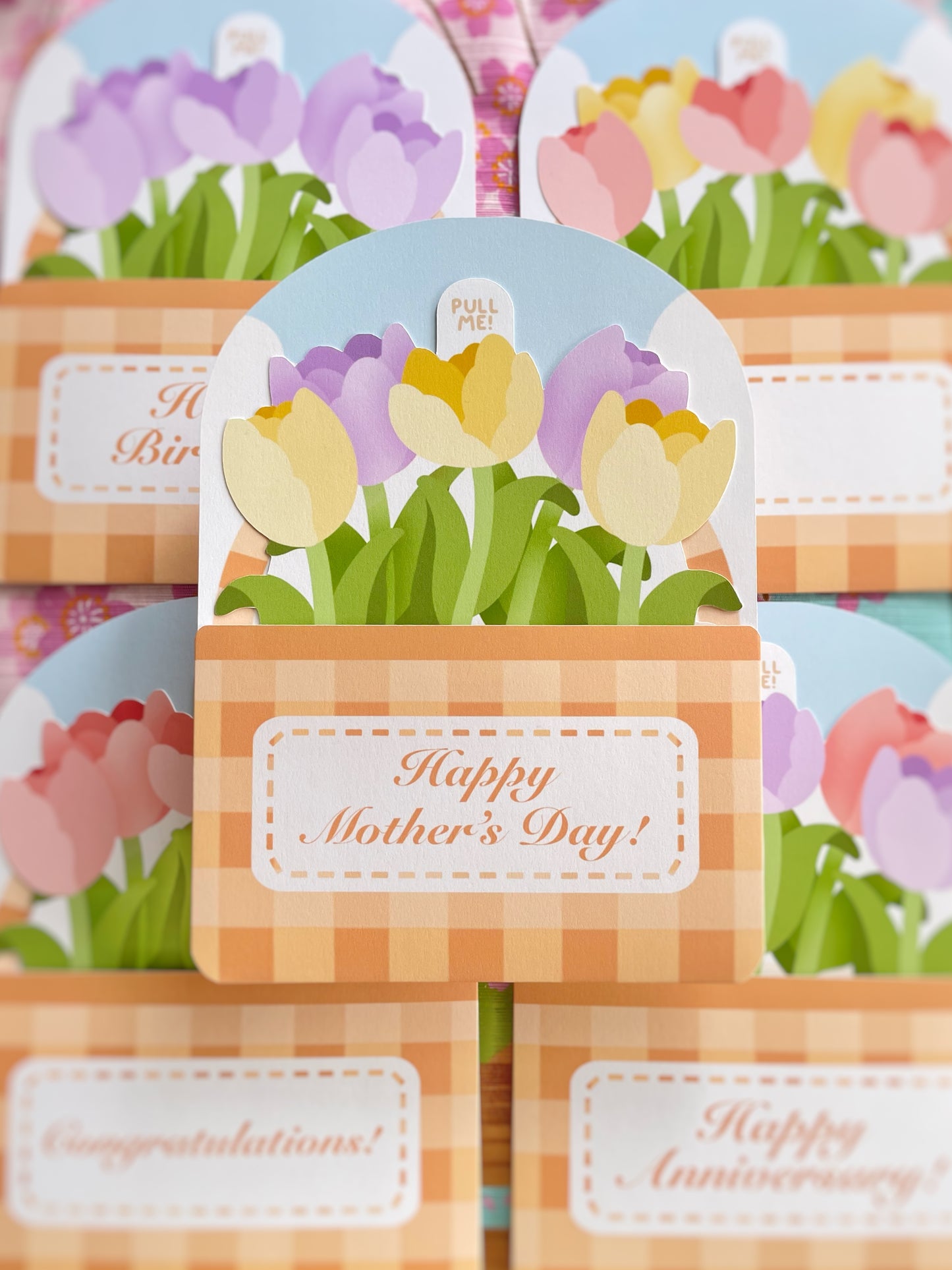 NEW Tulips Flower Basket Greeting Card