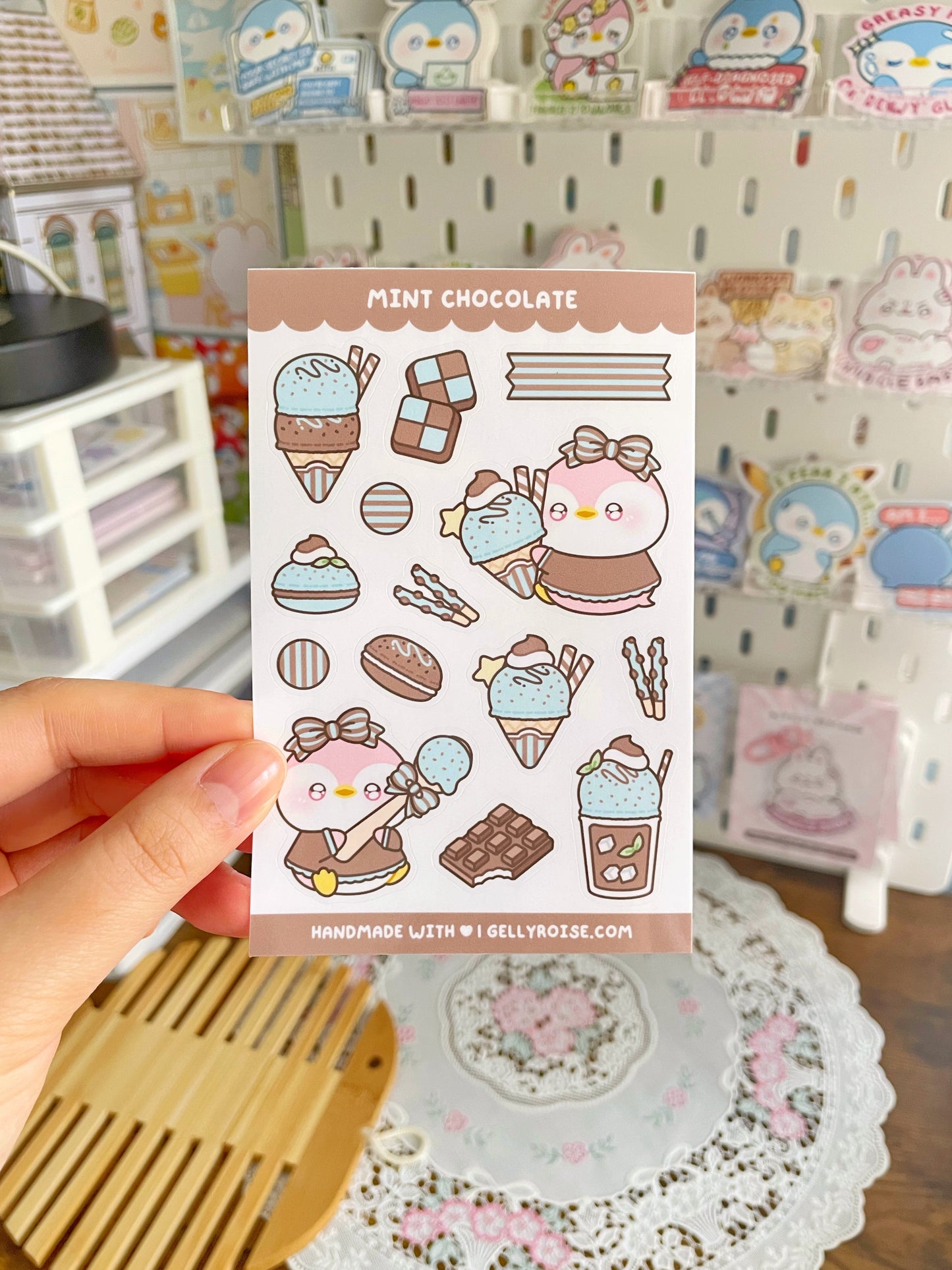 NEW Mint Choco Penguin Sticker Sheet