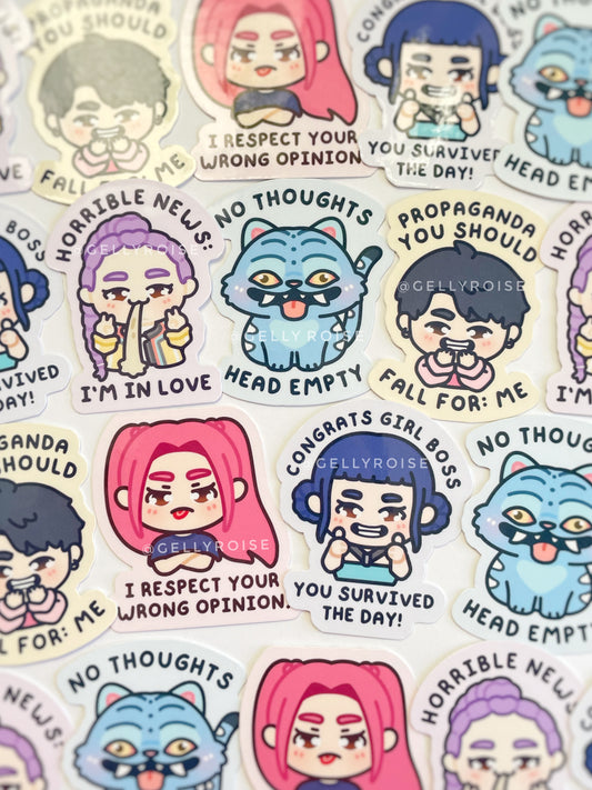 Kpop Demon Hunters Waterproof Stickers