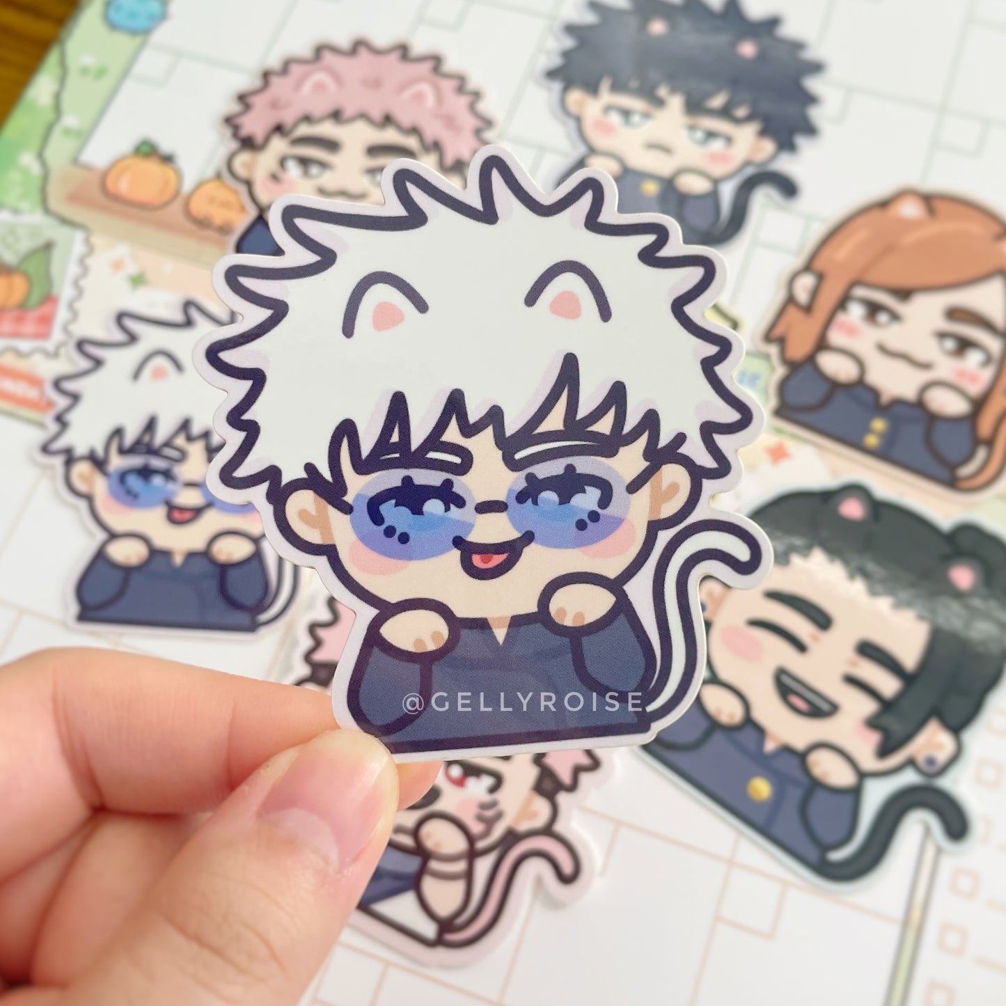 Chibi Cat Sorcerers Waterproof Stickers
