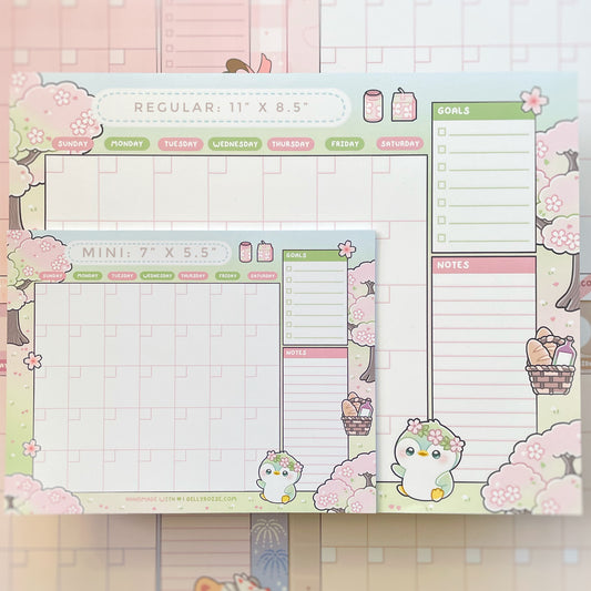 Spring Picnic Penguin Desk Calendar