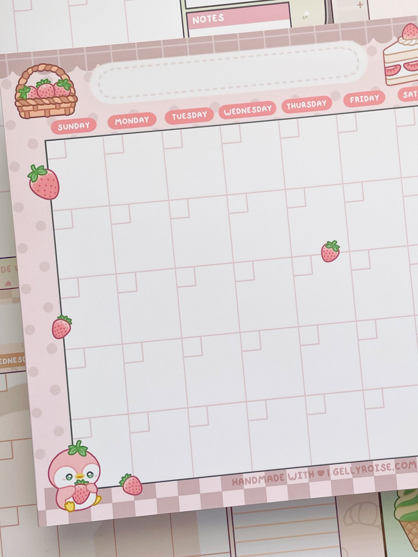 Strawberry Lover Penguin Desk Calendar