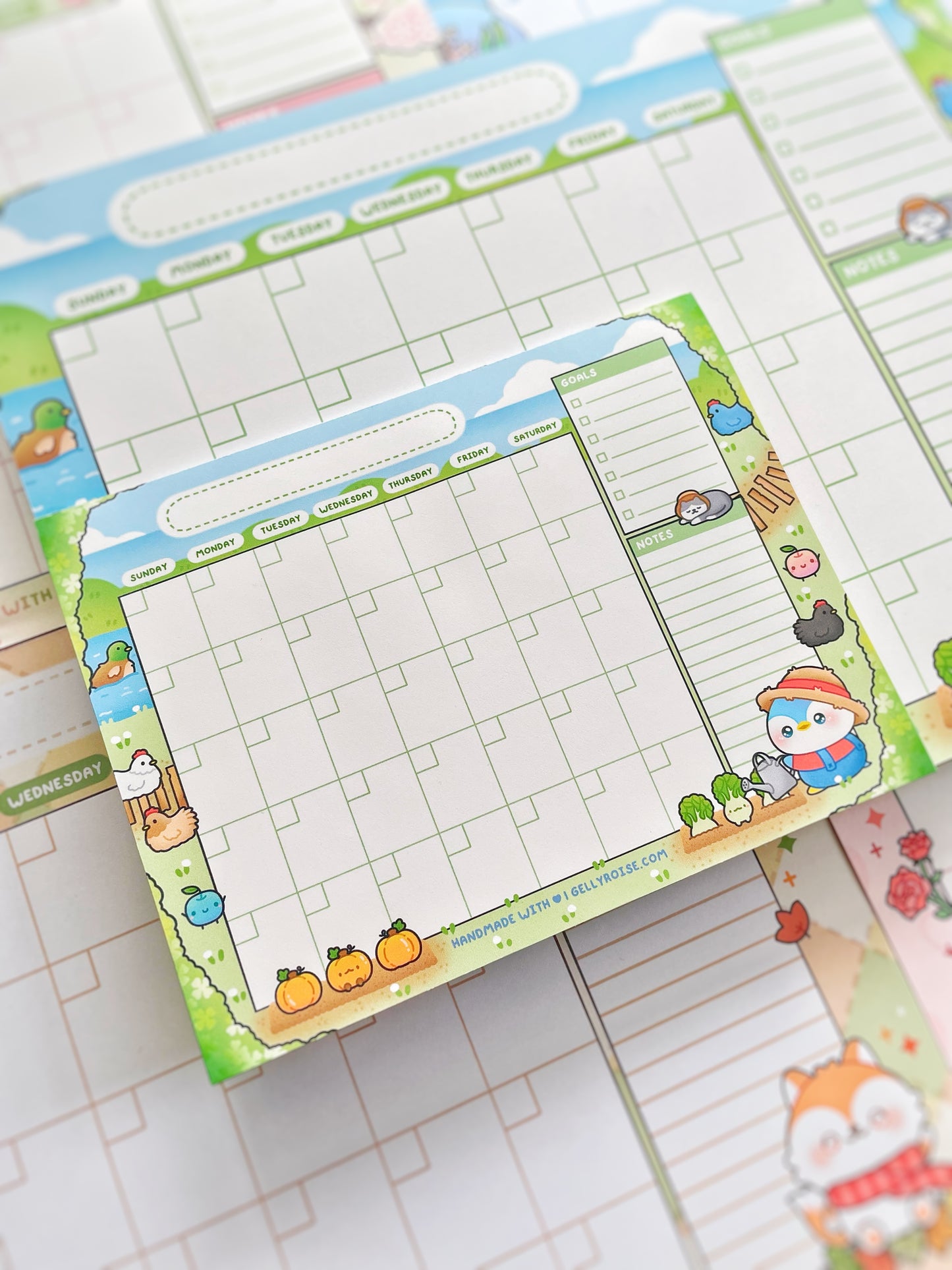 Farmer Penguin Desk Calendar