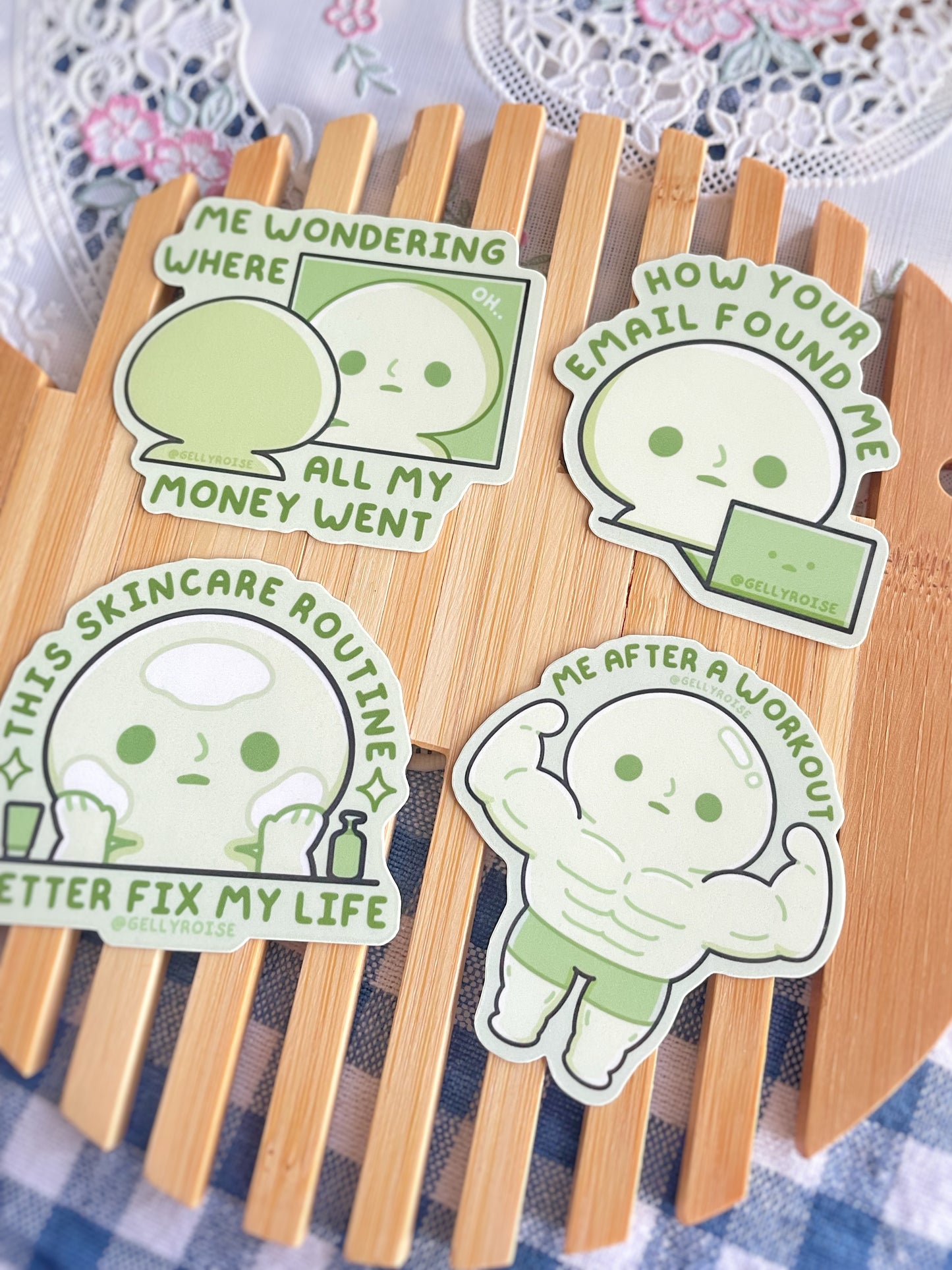 NEW Silly Green Guy Waterproof Stickers