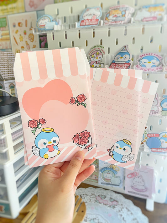 NEW Valentines Day Penguin Paper & Envelope